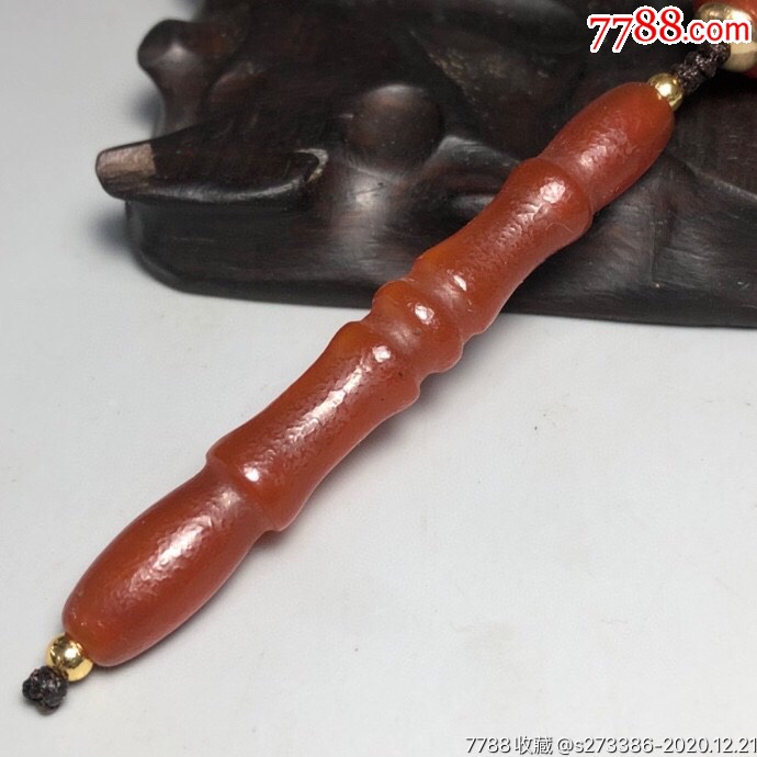 乡下偶遇老者珍藏老玛瑙金刚杵项链尺寸约:72*9毫米玛瑙的功效:玛