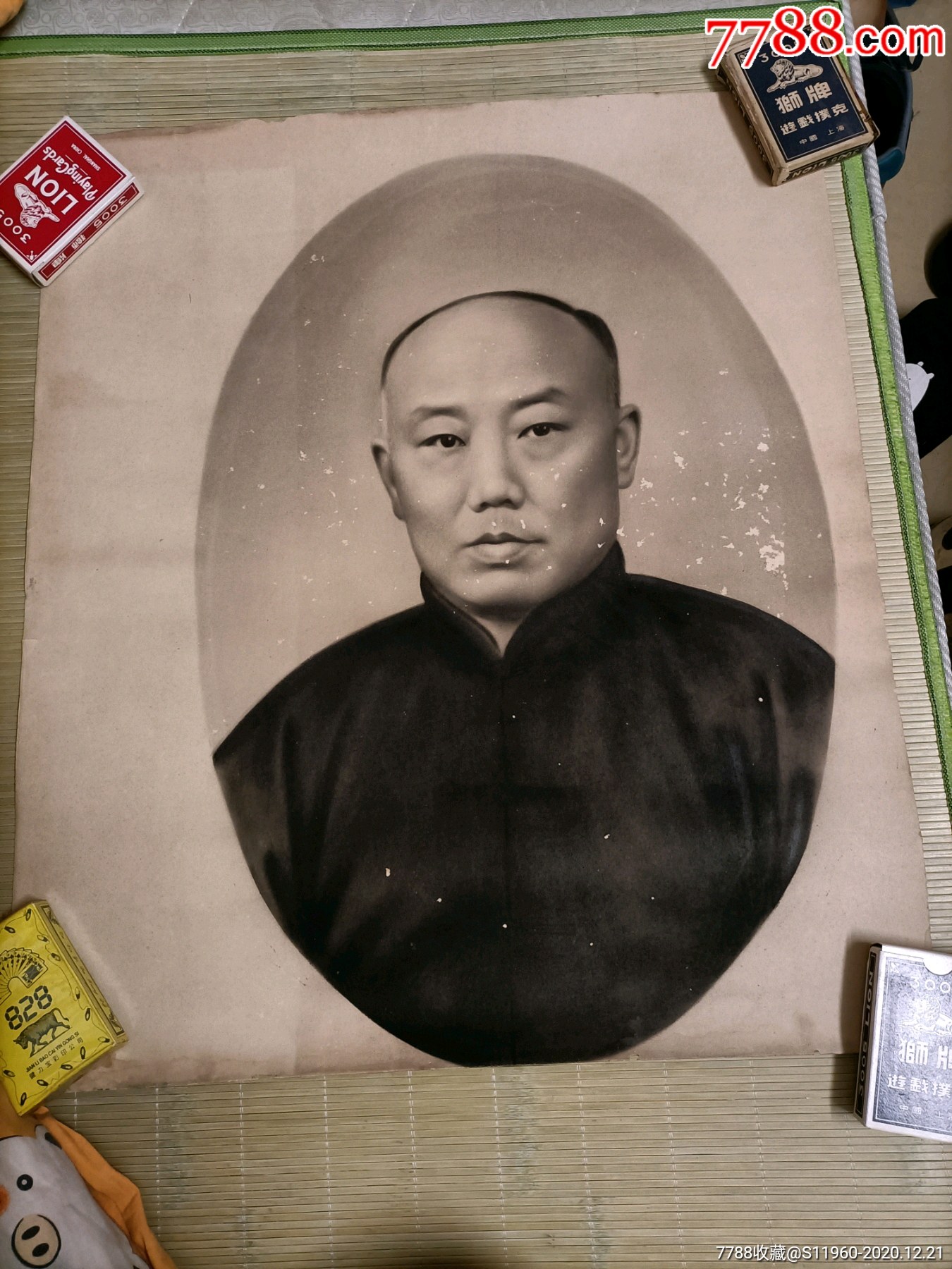 大尺寸民国手绘男人碳画像非印刷