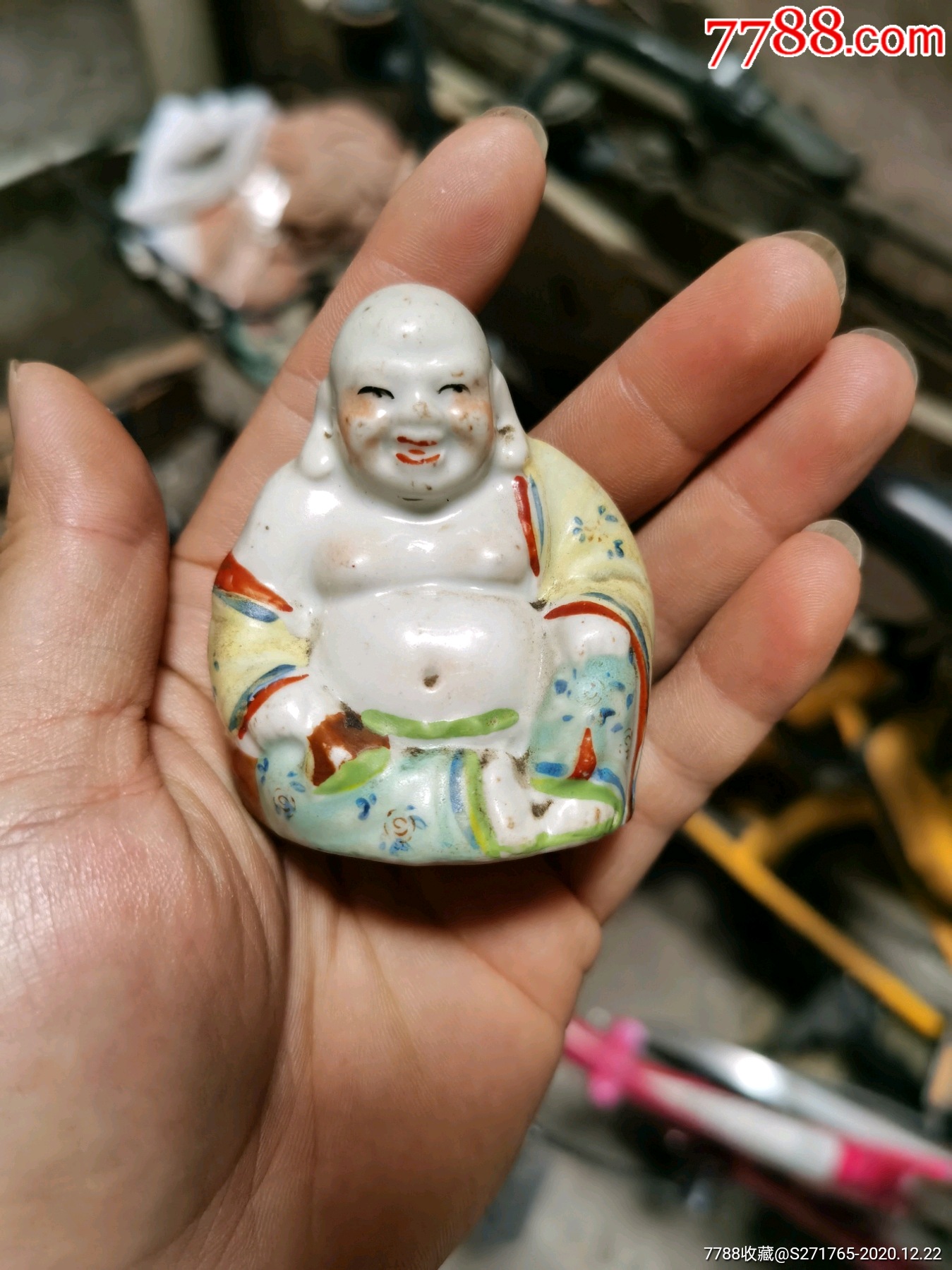 老景德镇粉彩瓷塑弥勒佛摆件-雕塑瓷/瓷雕-7788香炉