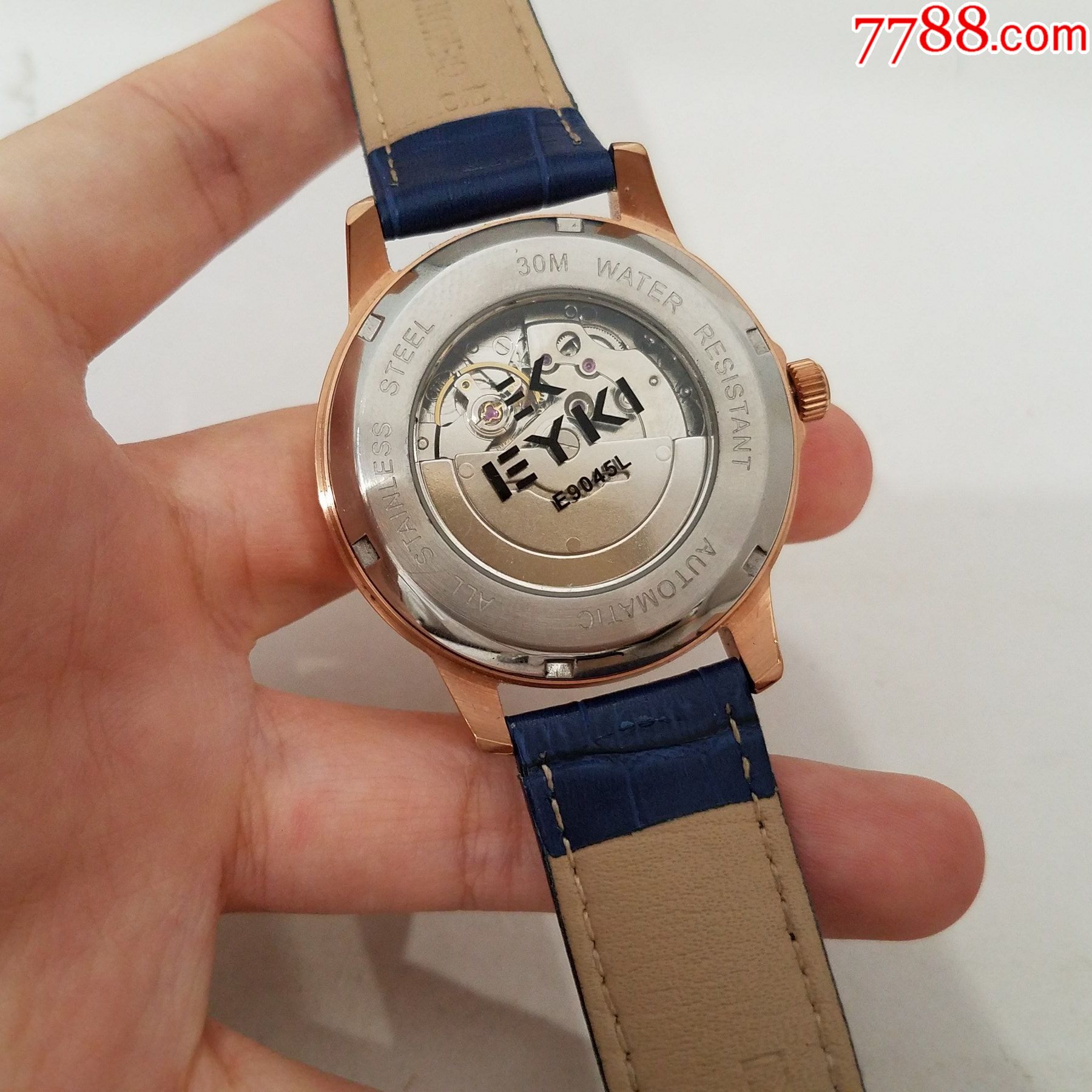 【美品】eyki自动机械男表【透明底盖】【夜光漂亮】【优雅玫瑰金表款