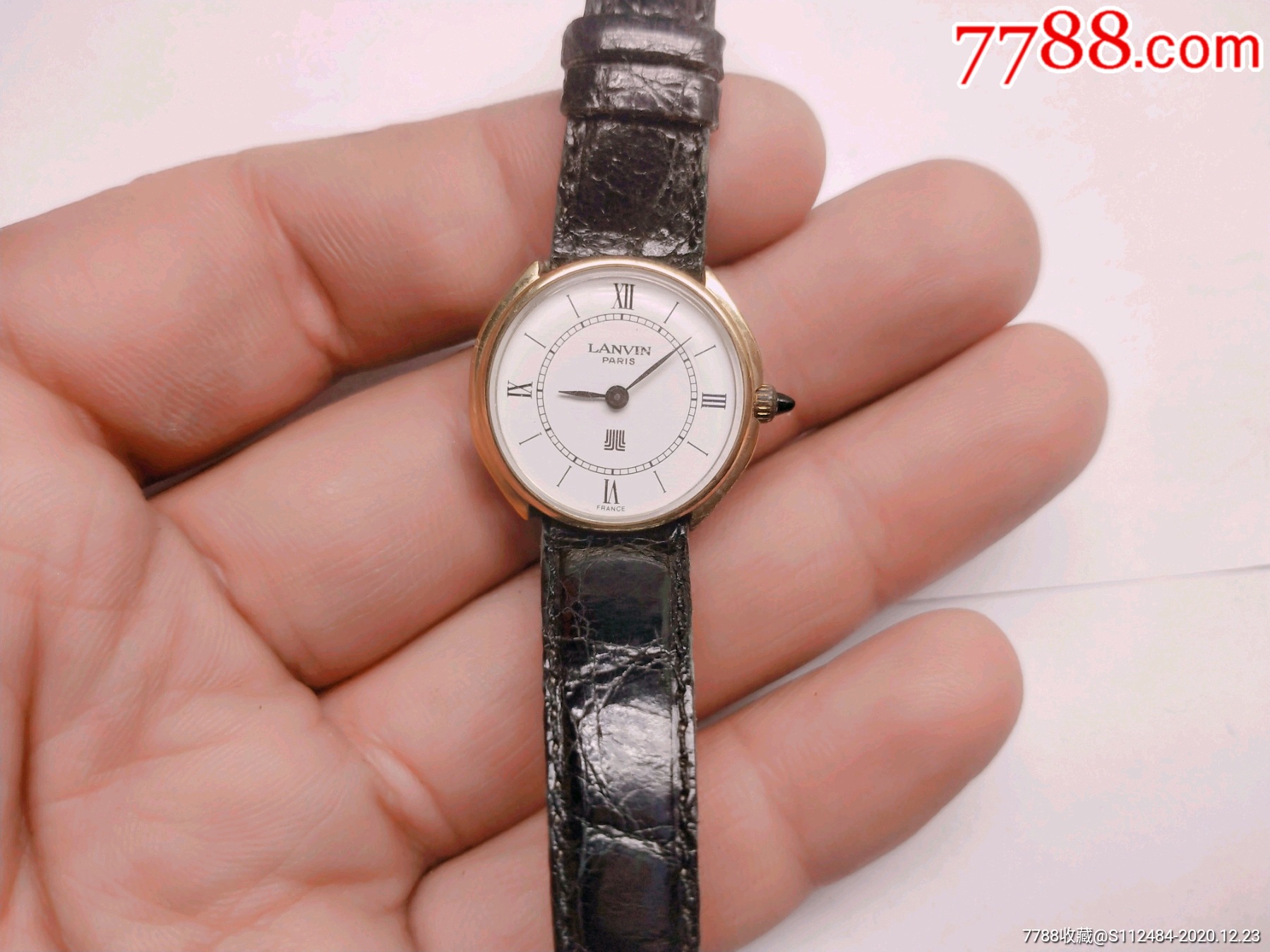 美品瑞士经典漂亮17钻lanvin手动机械腕表-手表/腕表-7788毕业证收藏