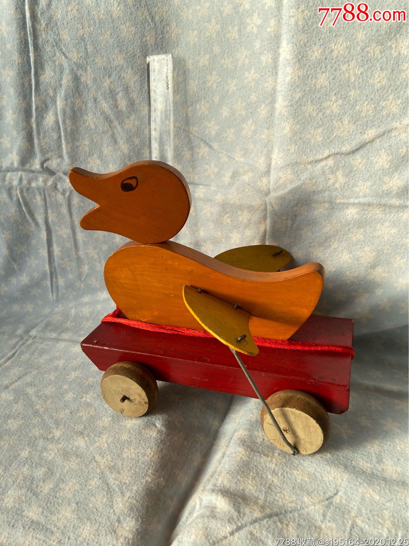 木质鸭子,拖拉玩具,好使.