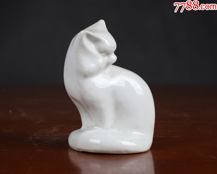 景德镇老厂货瓷器70年代雕塑瓷厂狐狸雕塑