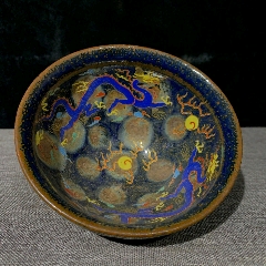 古董瓷器古玩杂项宋代七彩龙纹茶盏建盏全品老货收藏品包老包真_农民