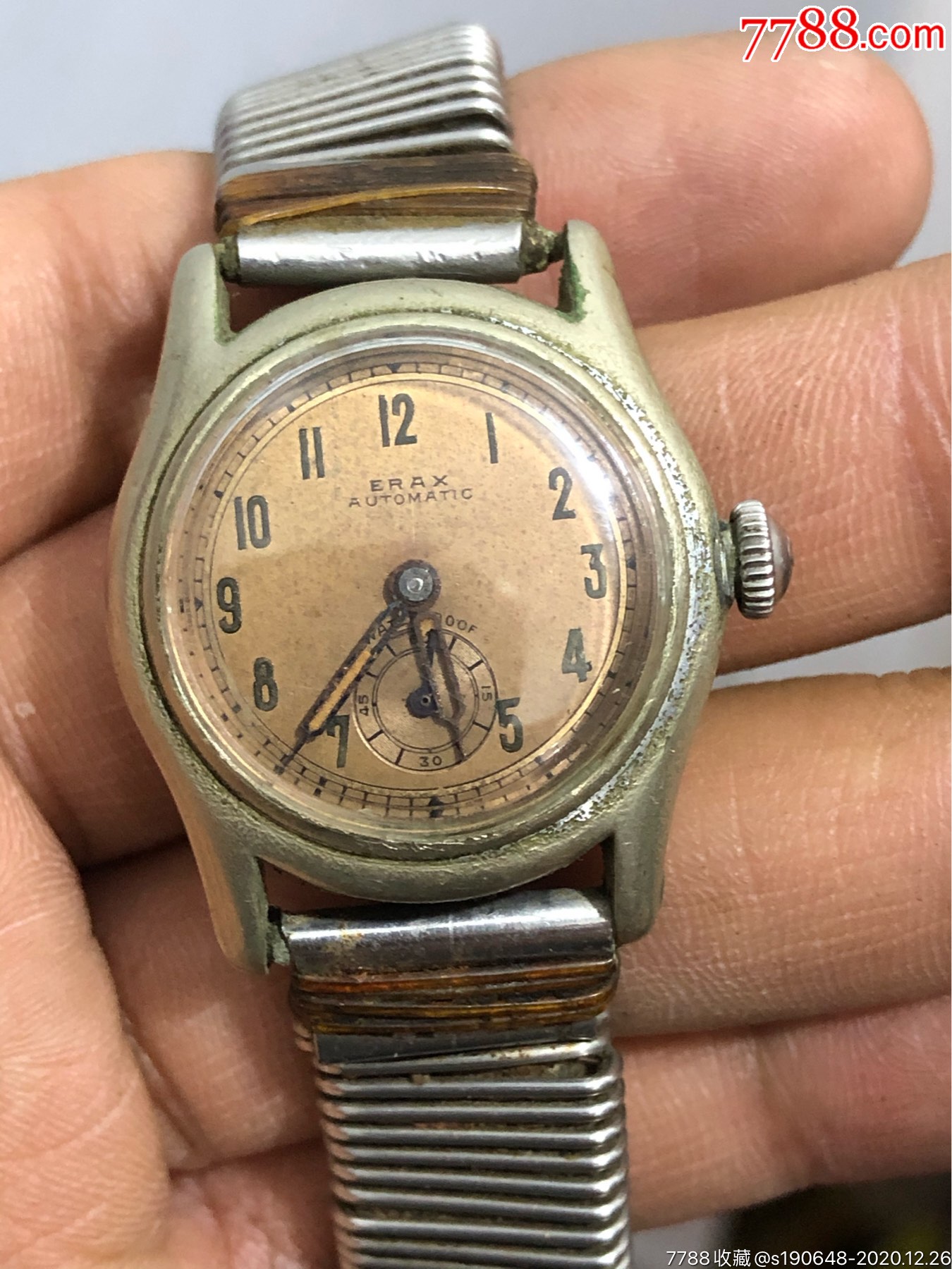 erax古董撞陀自动上弦机械老军表