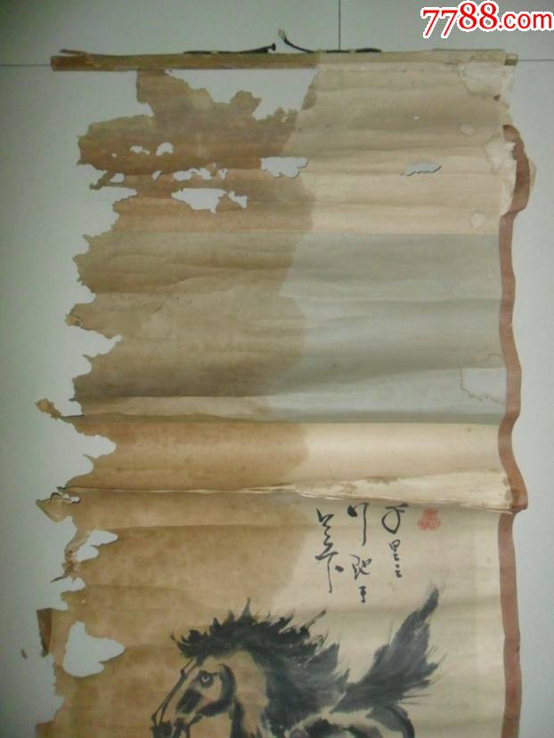 (旧画《千里马》立轴_花鸟国画原作_作品欣赏_收藏价值_7788字画网