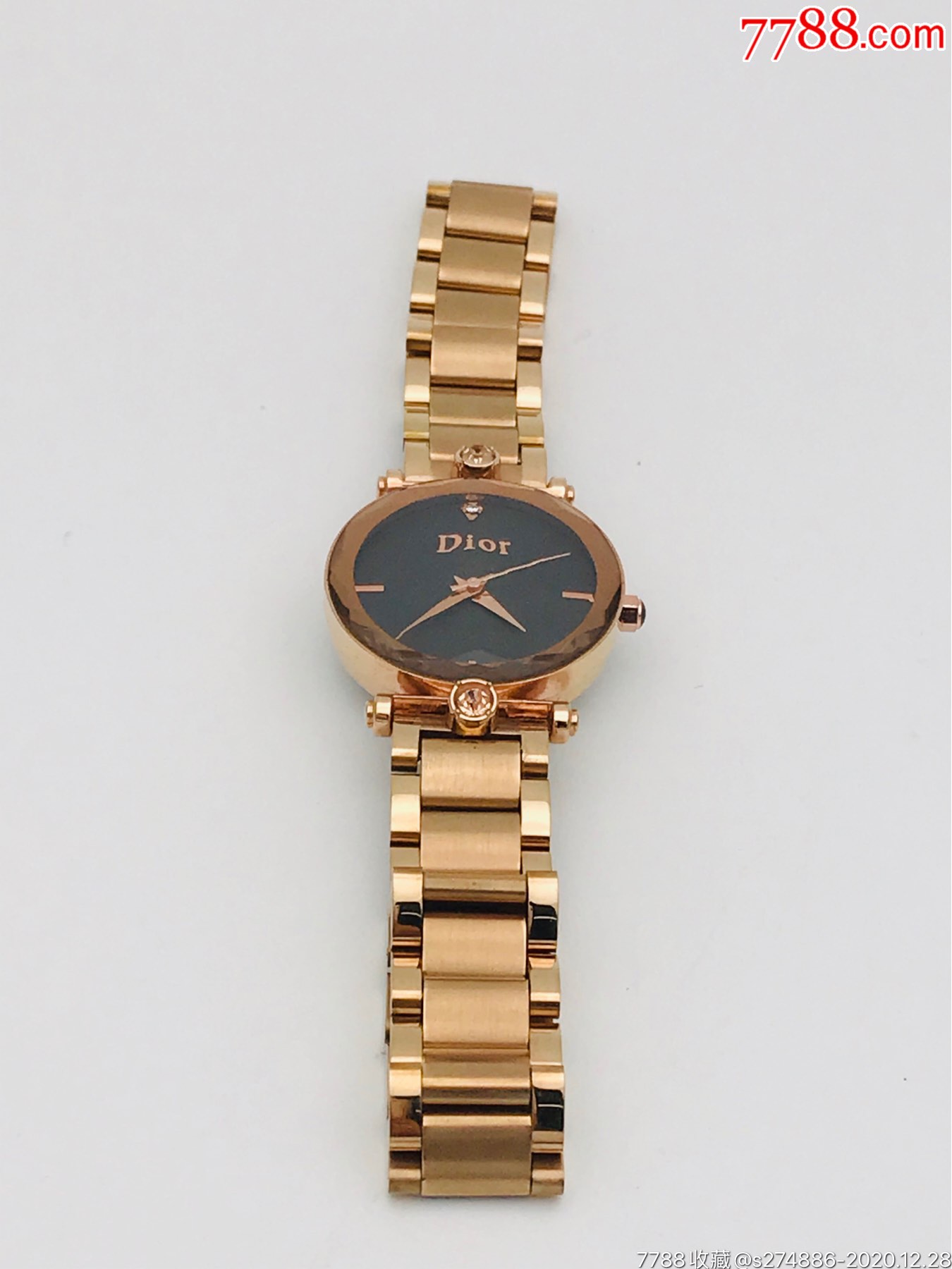 迪奥石英女表(多切割玻璃钻面玫瑰金)_手表/腕表_配件图片_收藏价格