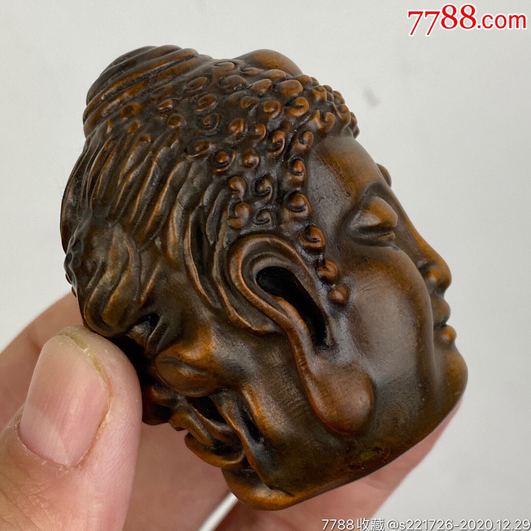 黄杨木手把件,雕工精细,包浆温润,满工