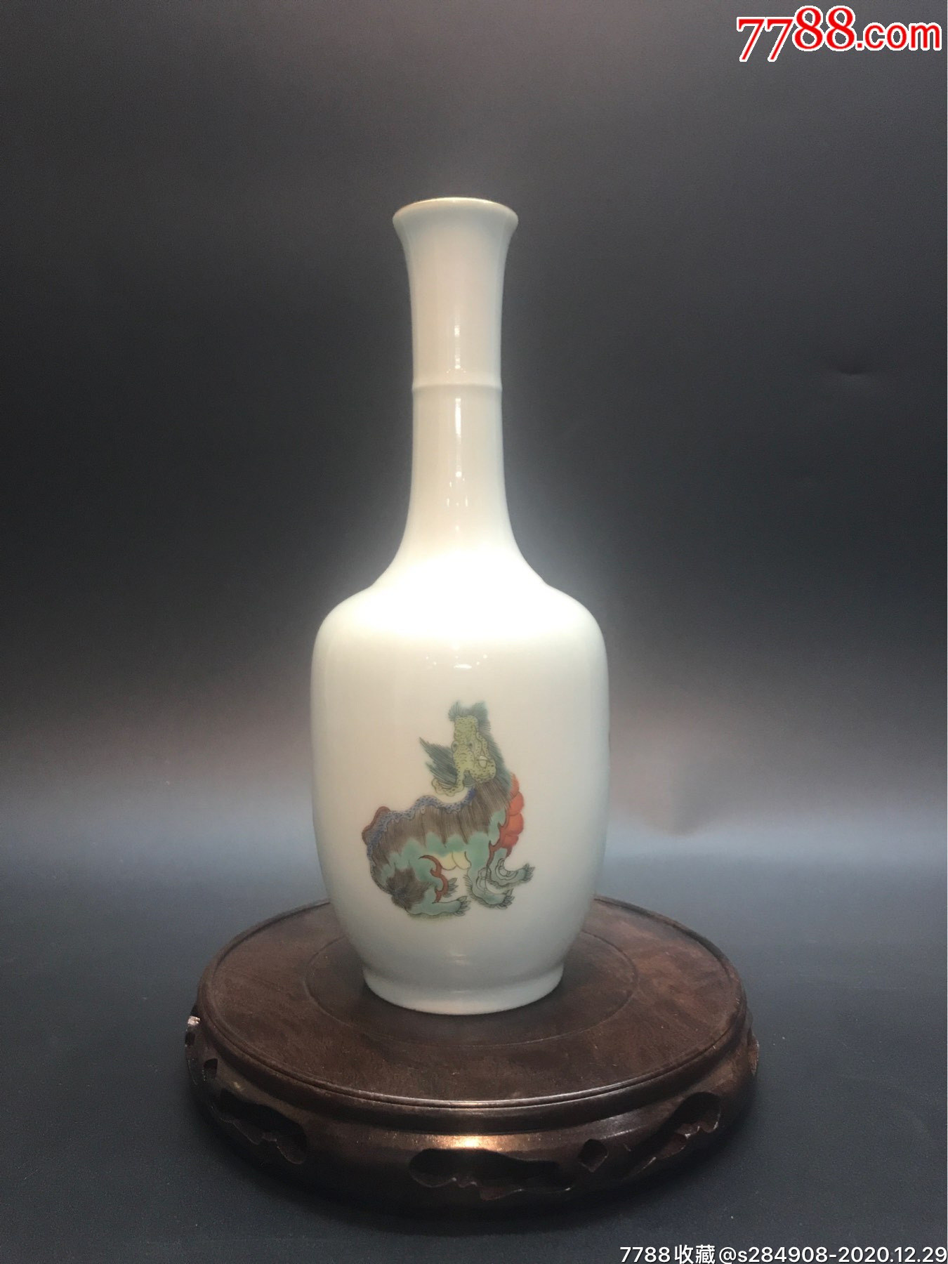 清康熙五彩摇铃尊_彩绘瓷/彩瓷_作品图片_收藏价格_7788纸艺