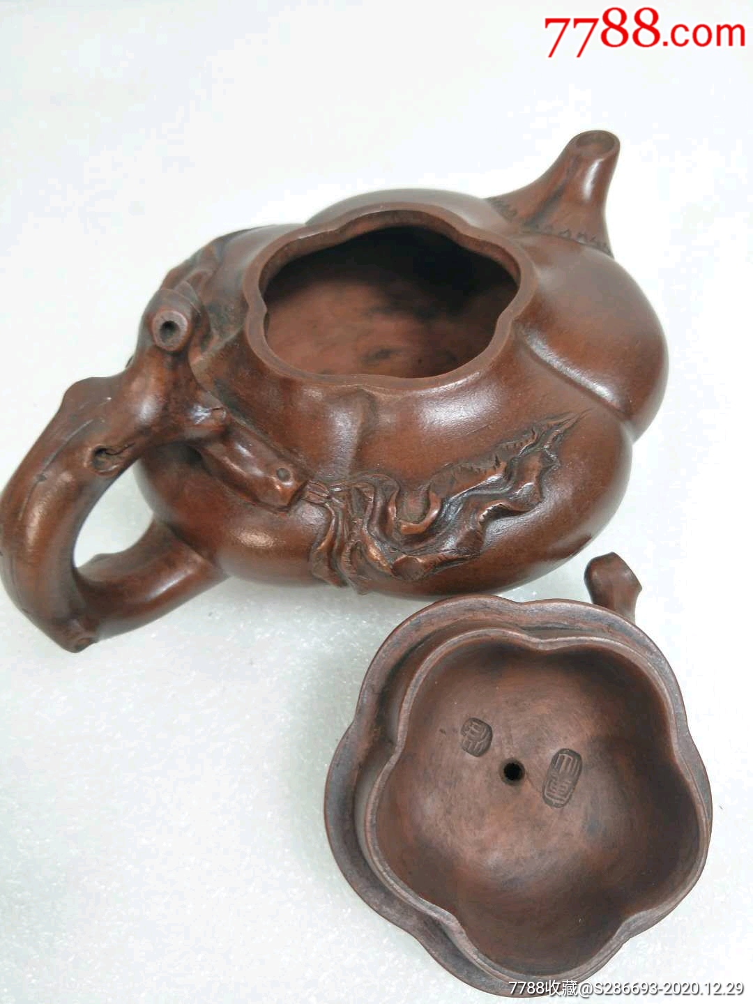 名人汪寅仙作品,手绘寿桃老紫砂壶,精美漂亮,全品