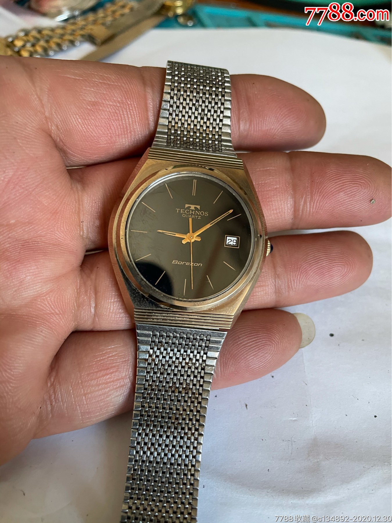 瑞士产天克诺男石英表