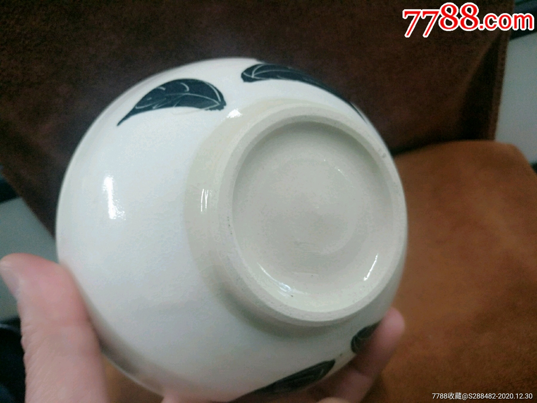 日本香泉作七宝锦黑茶碗