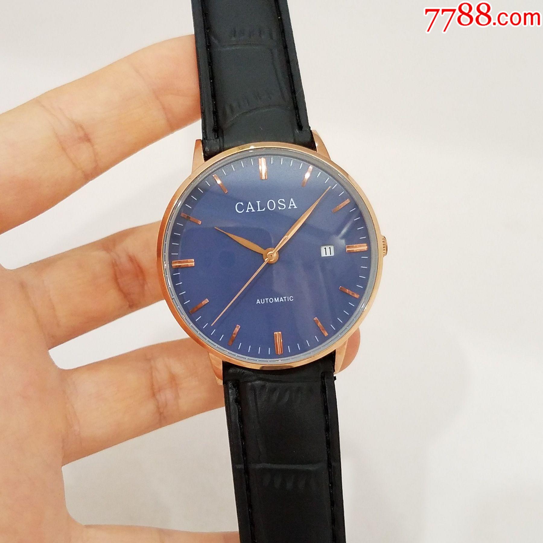 卡罗莎calosa自动机械男表【金机芯,透底设计】【玫瑰金表款】-手表