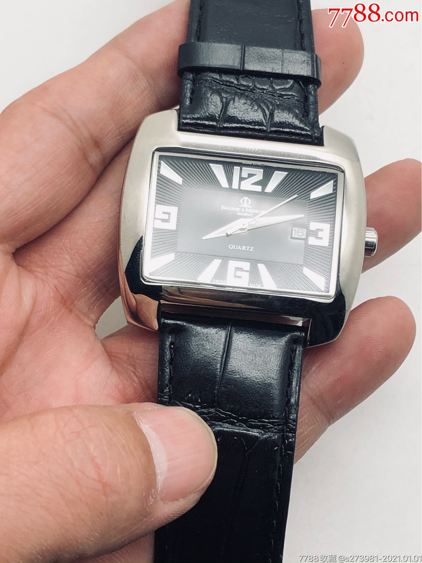 (库存,未使用)名仕石英男表