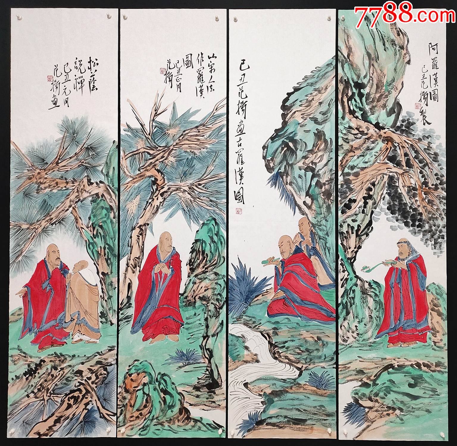 中国国家画院山水画研究室主任,中国美术家协会会员【范扬】红衣罗汉