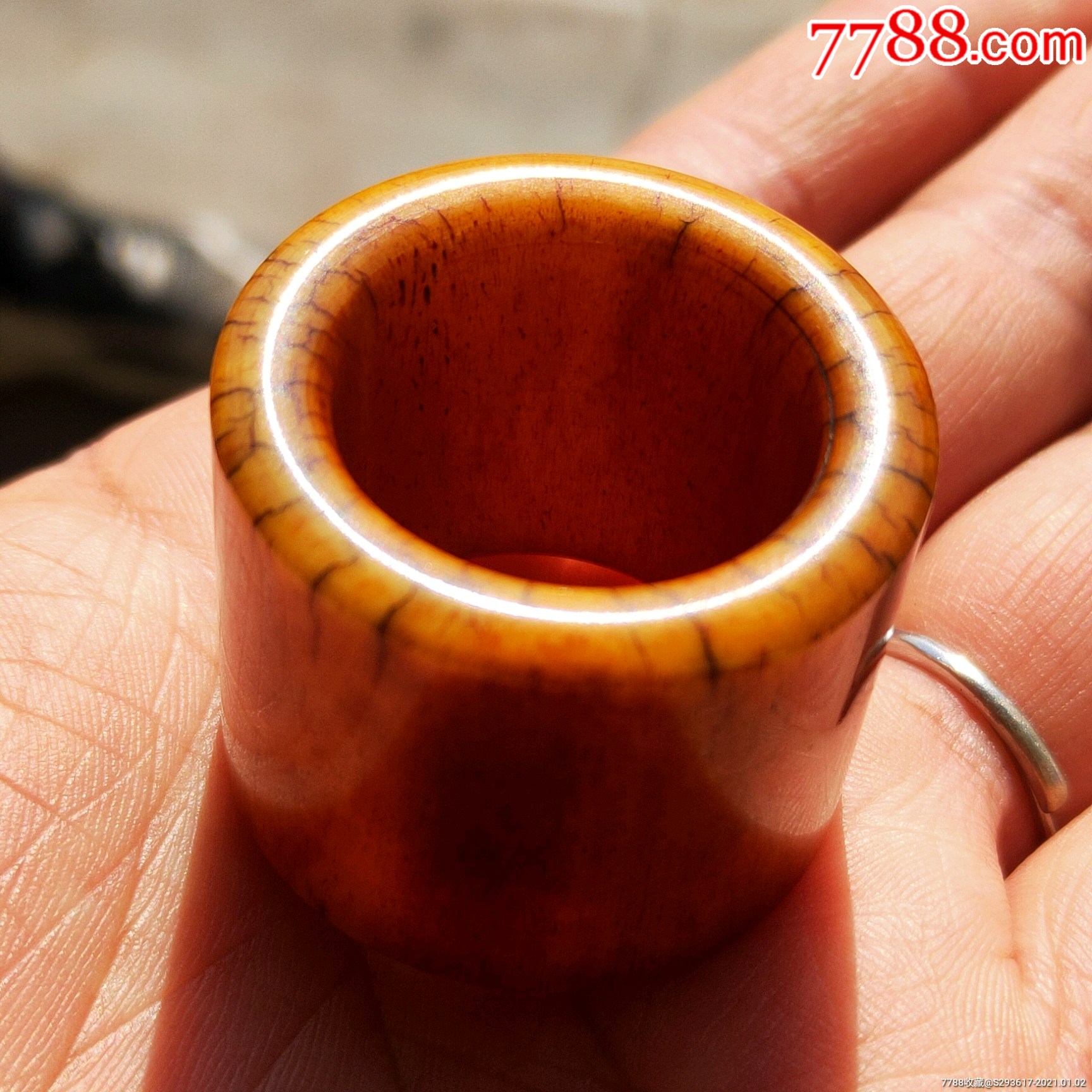 清代老扳指清晰包浆老道细致精美线条流畅全品