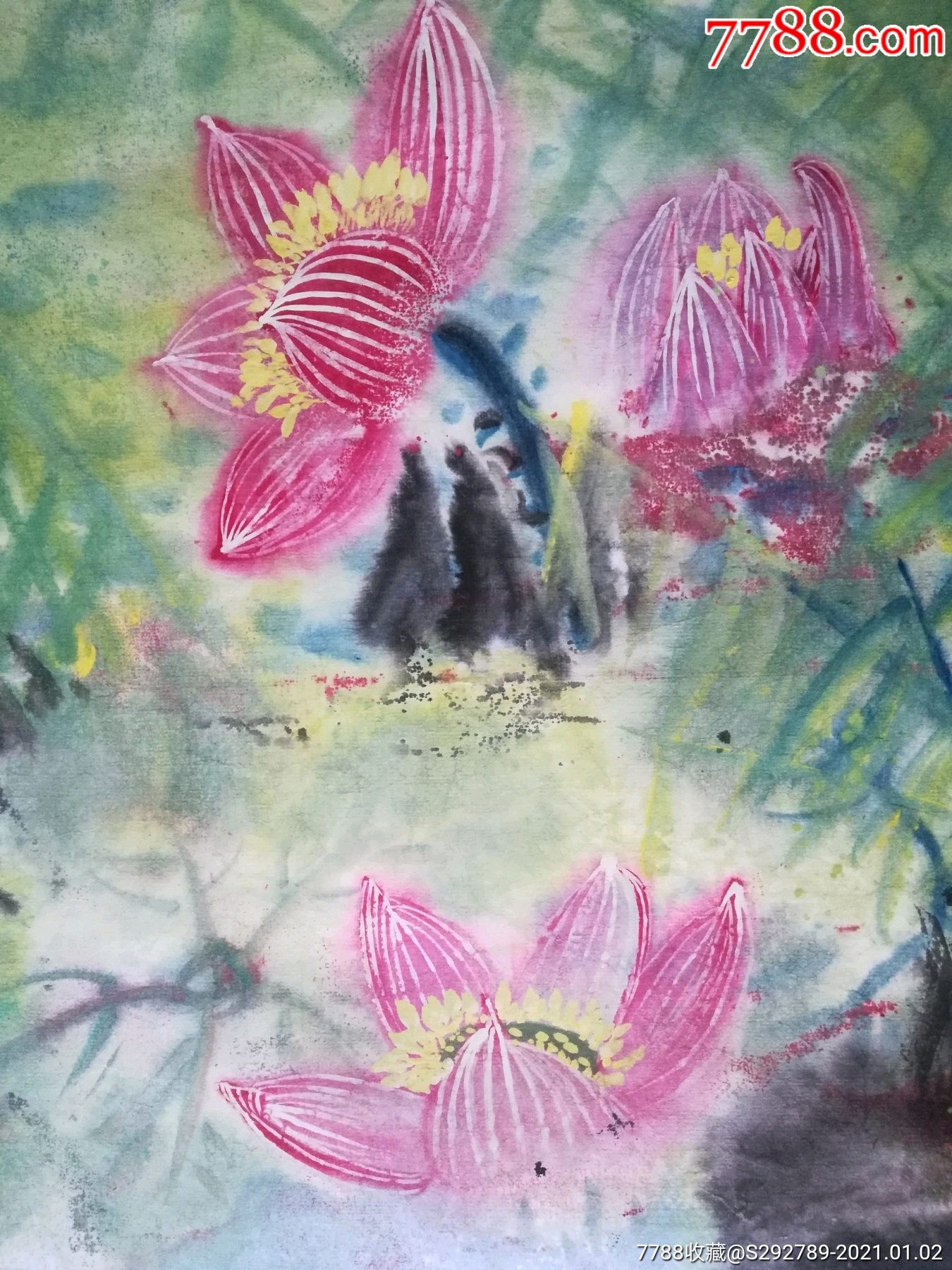 花鸟国画原作 >> 河南省美协会员京岚画院副院长胡玉超手绘泼墨重彩