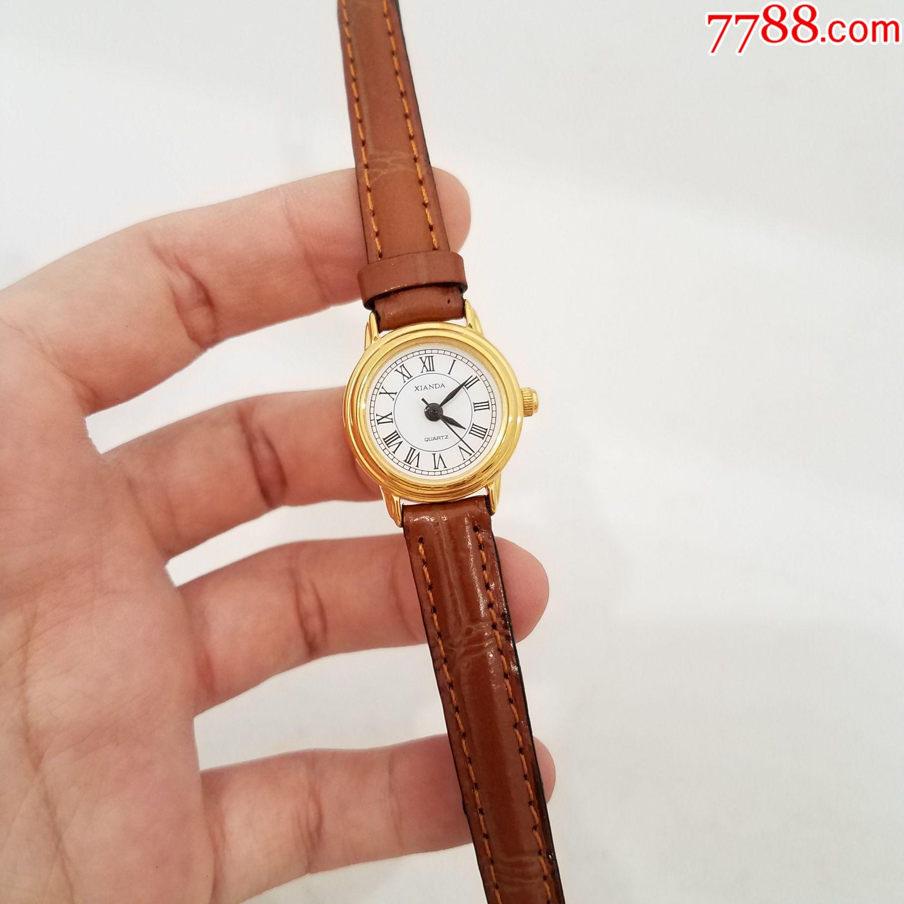 先达xianda电子女表【复古罗马刻度】【金表款】【走时正常】-手表