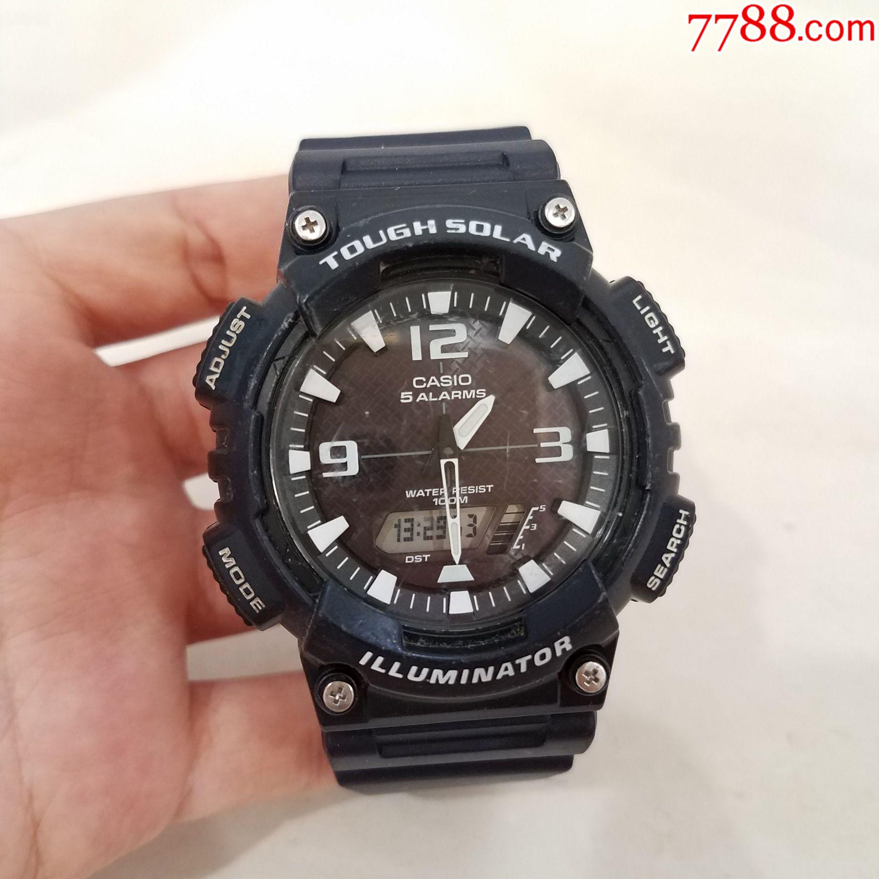 日本-卡西欧-多功能-双显-光动能-男表【带灯光显示】【功能正常】