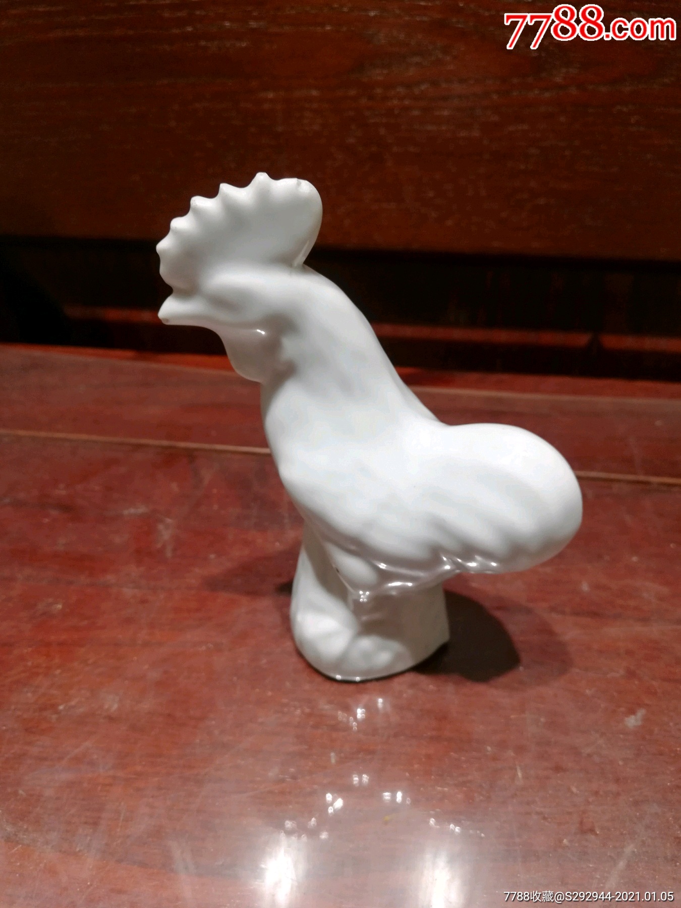 文革时期白瓷公鸡摆件