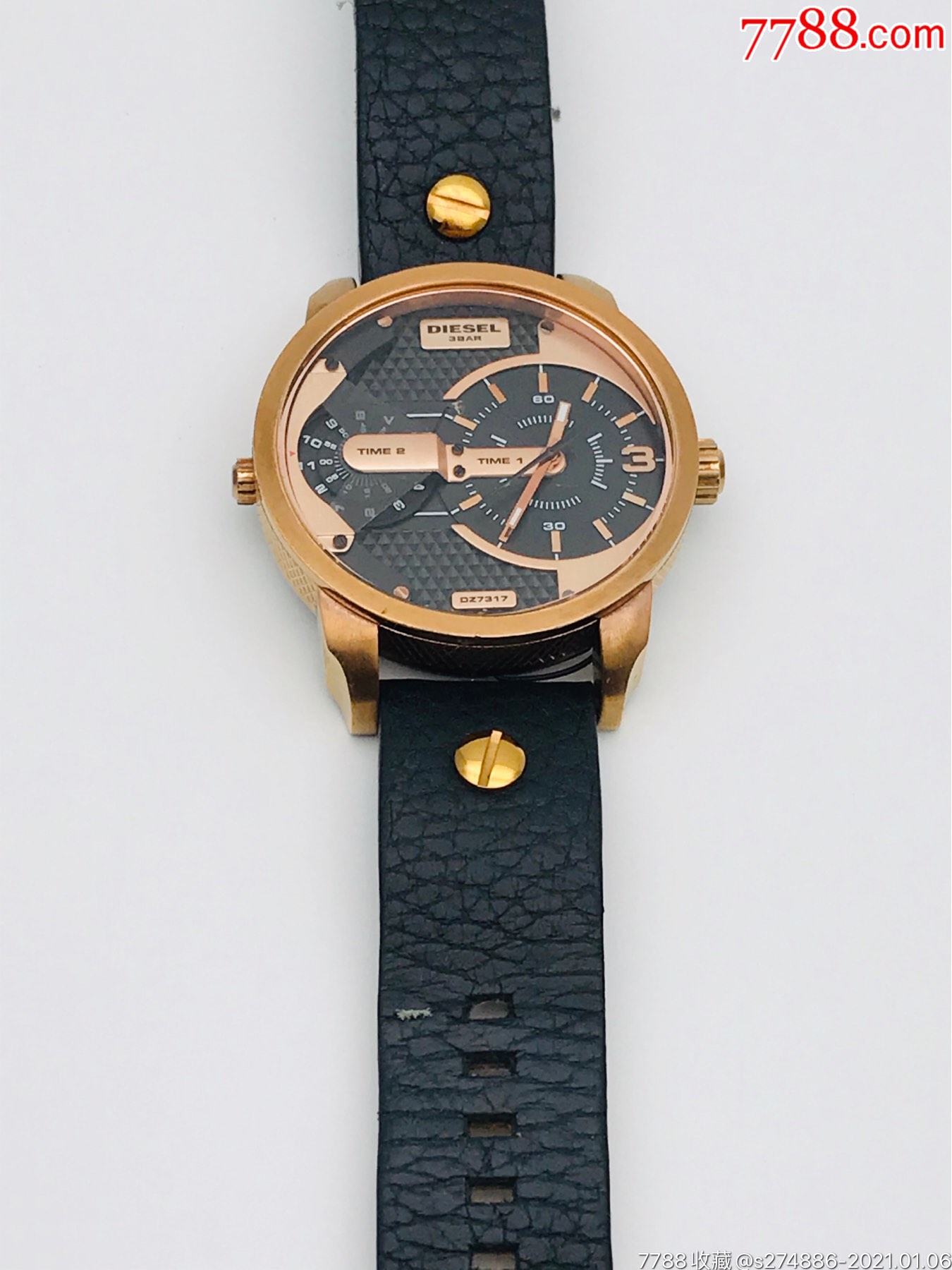 意大利迪赛多功能石英男表(双把头机芯)