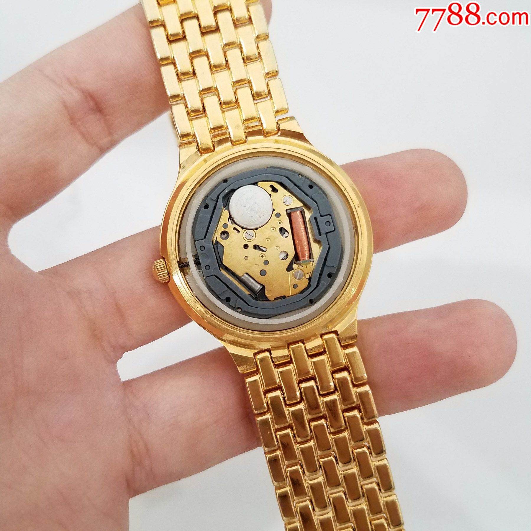 美品】先达xianda电子表【土豪金表款】【高闪立体金刻度金针】_手表