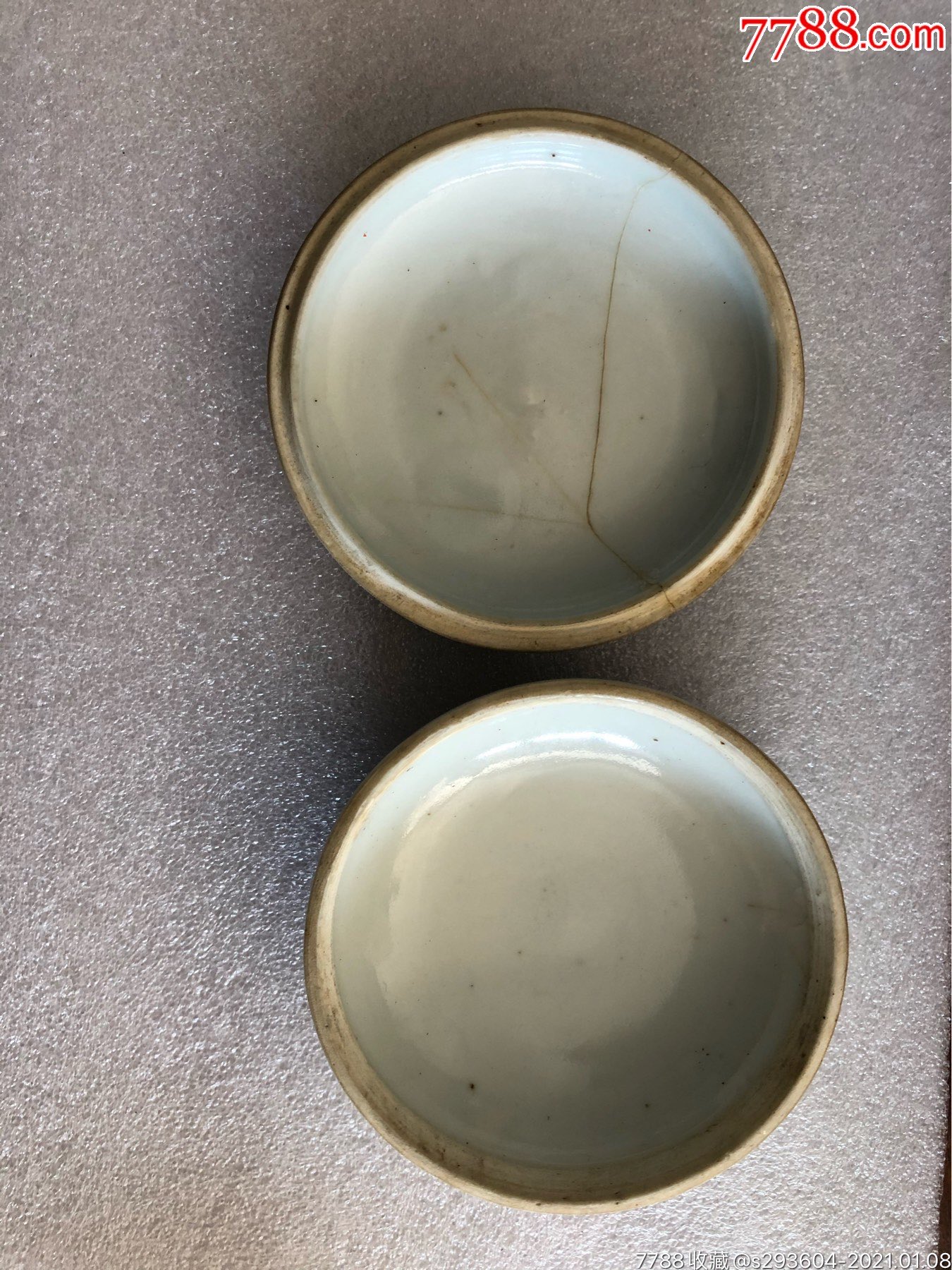 清代青花人物印泥盒