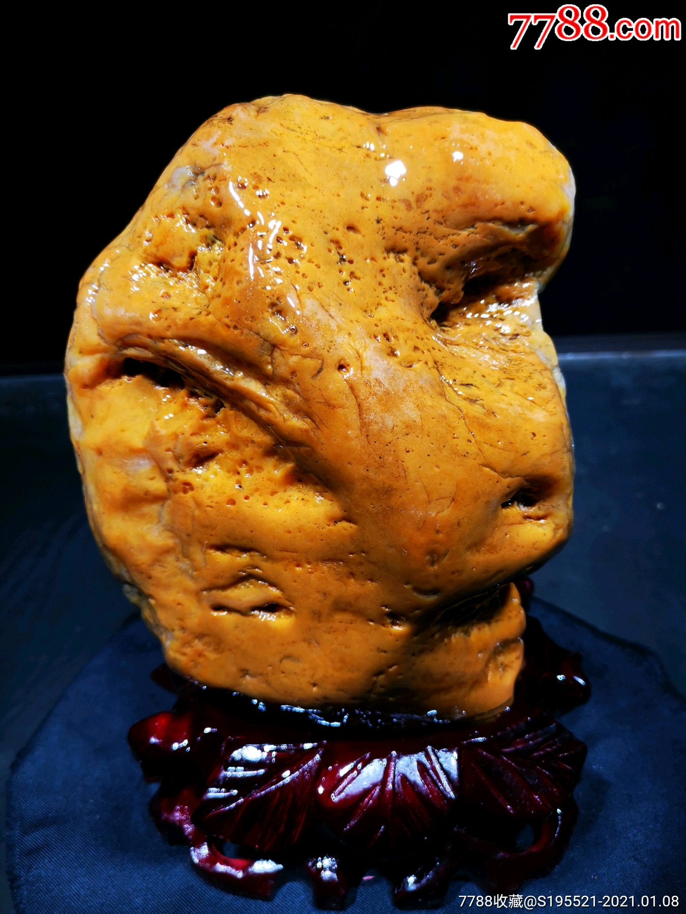 天然原石奇石黄腊石摆件大人物_黄蜡石/蜡石_产地图片_收藏价值_7788