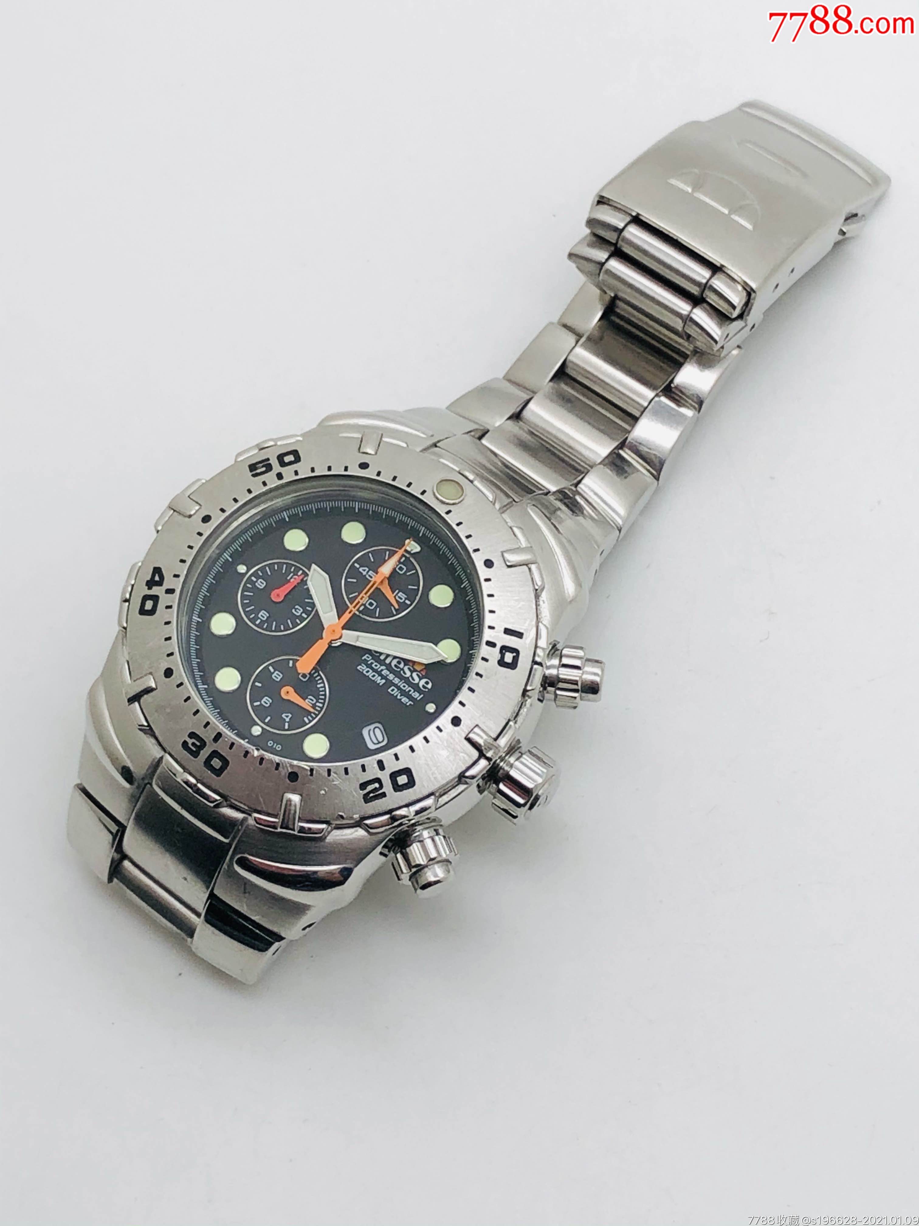 艾力士石英计时码男表(旋转活动外圈)-手表/腕表-7788收藏