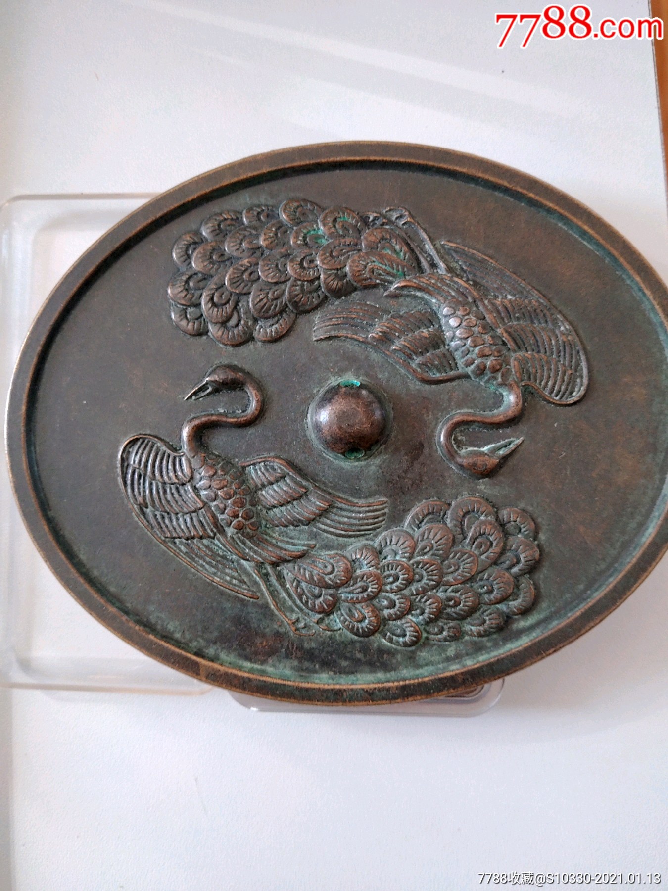 清代古铜镜一个.重38*克