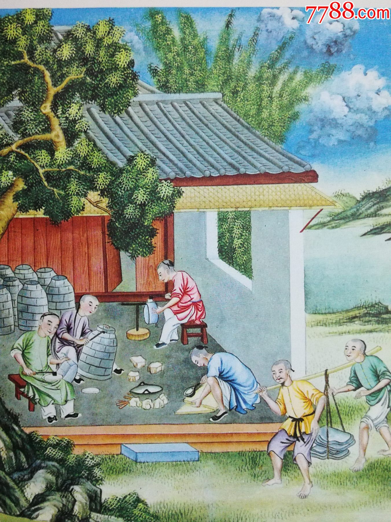 60年代-古代中国茶文化-小画一张《茶叶的包装--6》