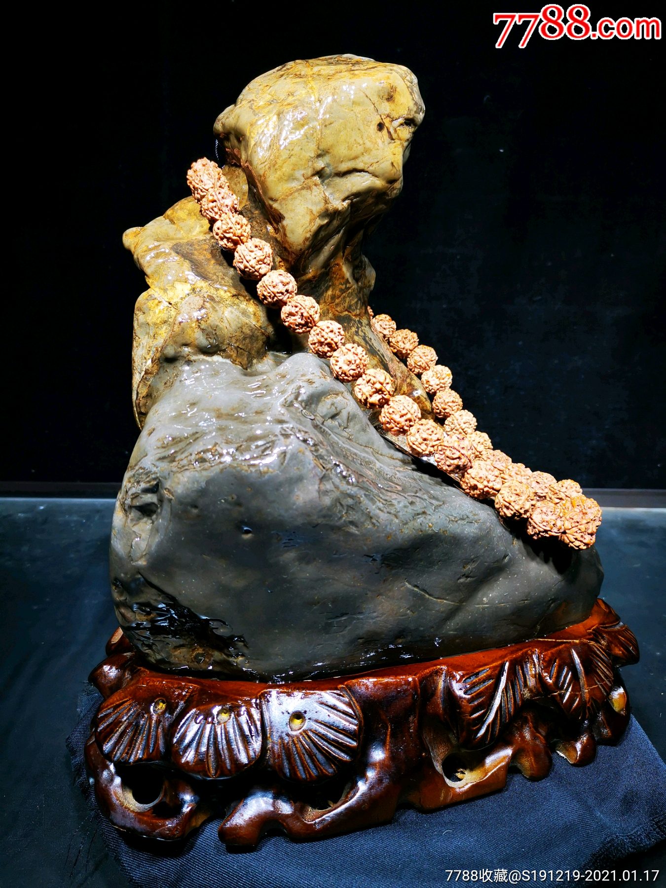 天然奇石原石造型石三江石摆件达摩祖师