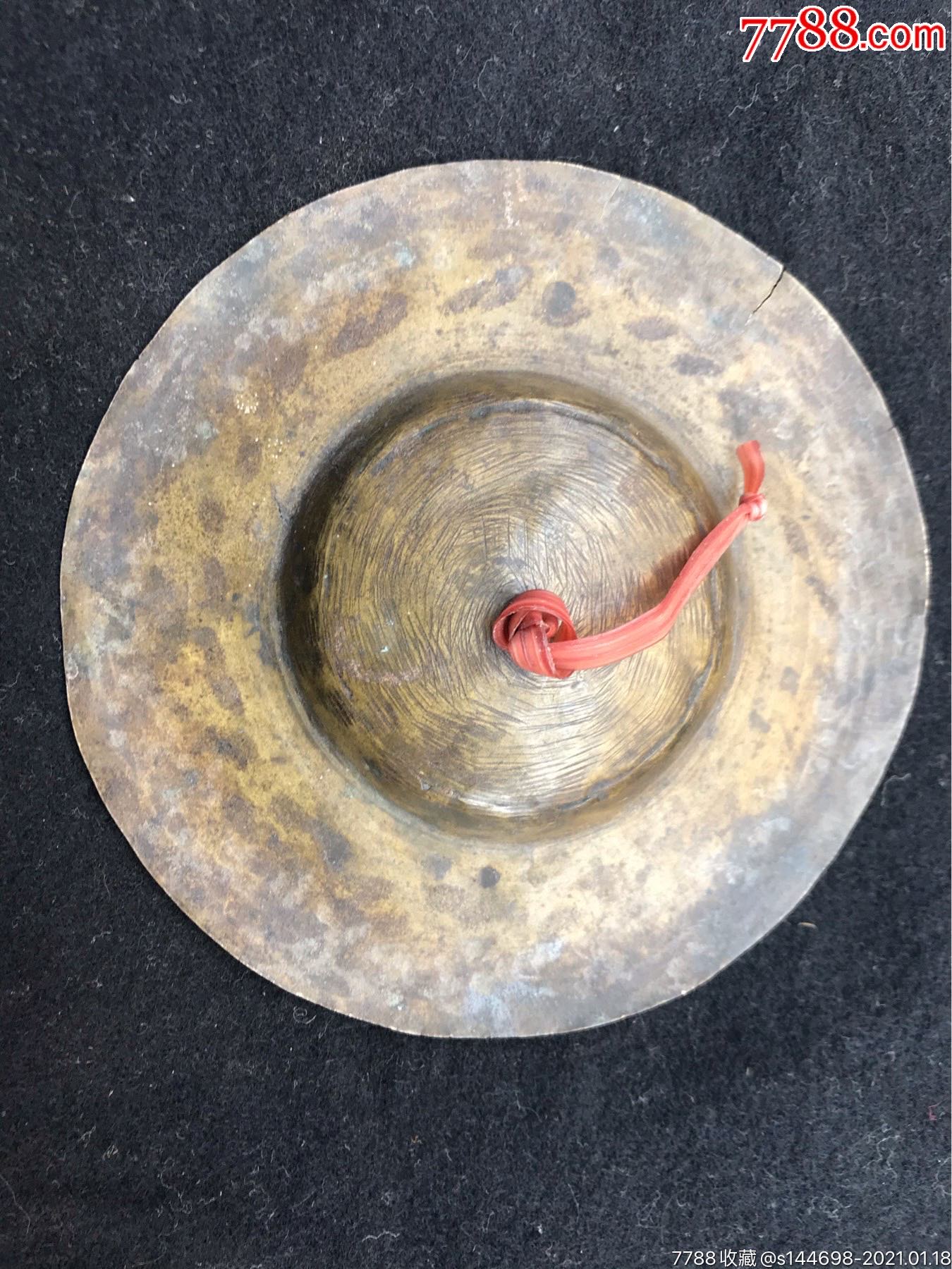 清代民国手工制作十公分左右老铜乐器小号铜擦擦一个