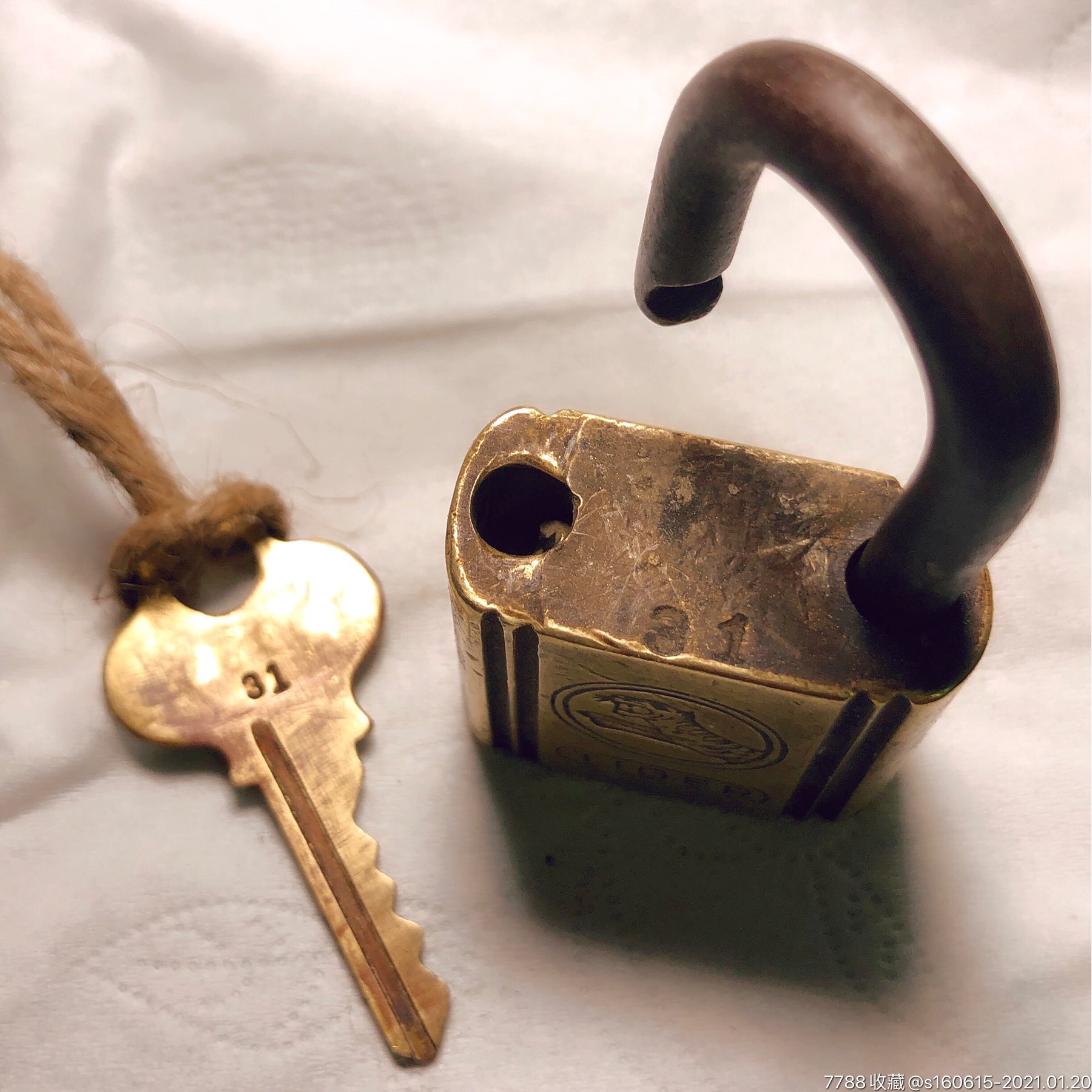 1950年民国老上海租界殖民时期老字号虎标牌西洋外国老铜锁