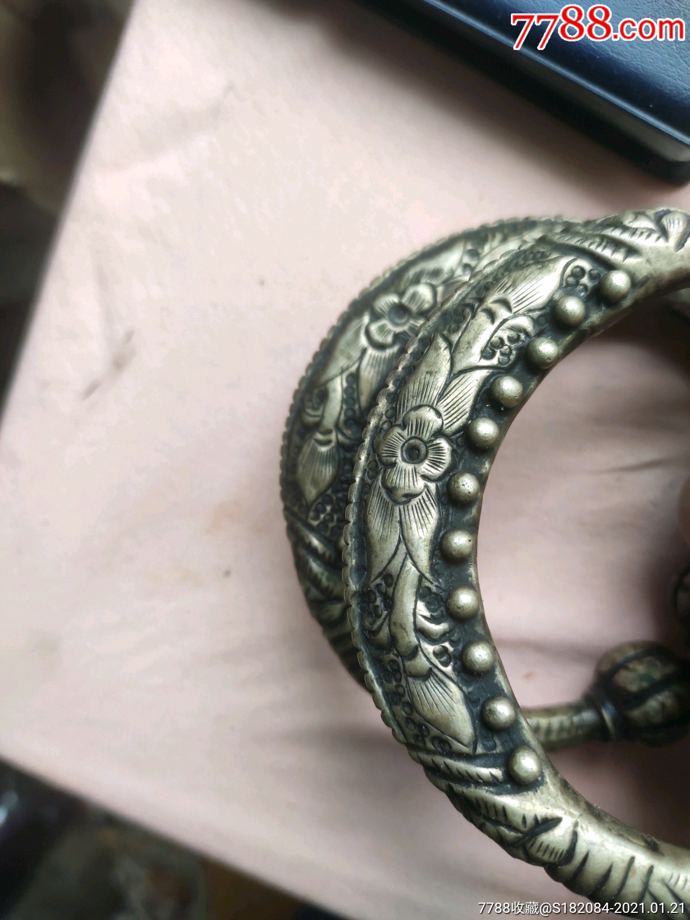 民国少数民族银手镯一对