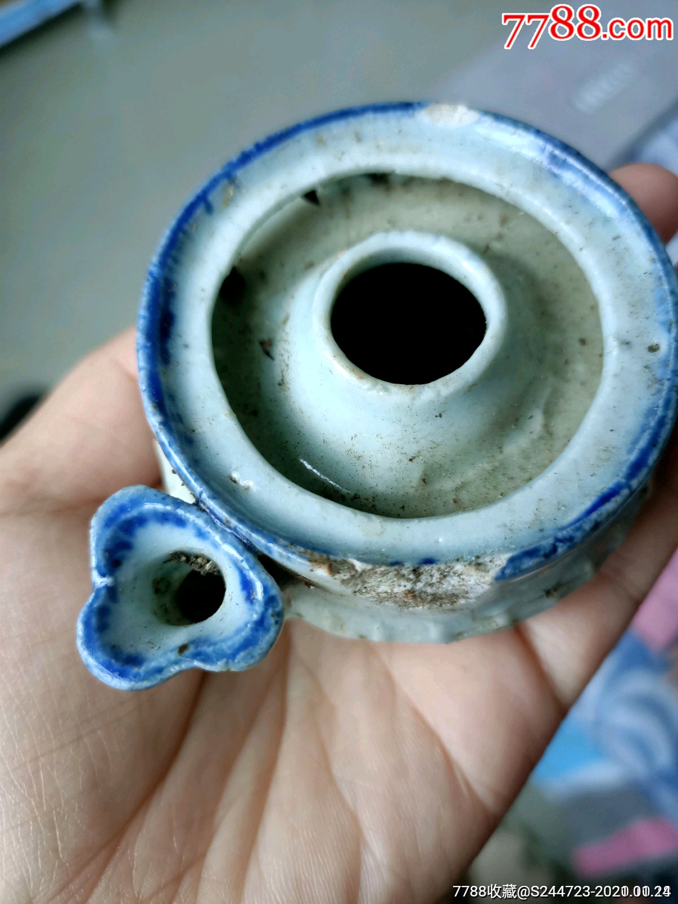 清代青花瓷文房水滴,少见器型