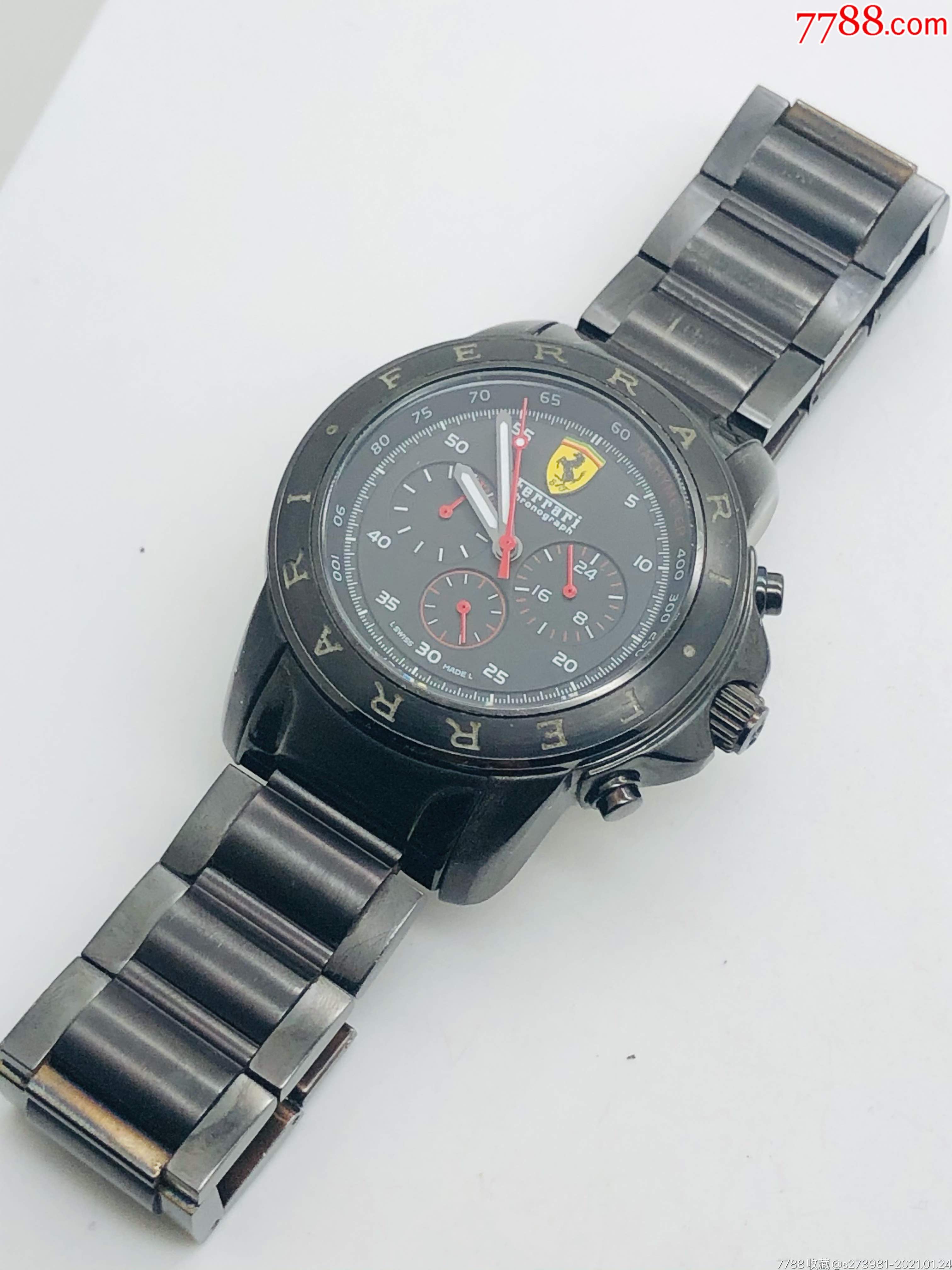 正品法拉利石英计时码男表