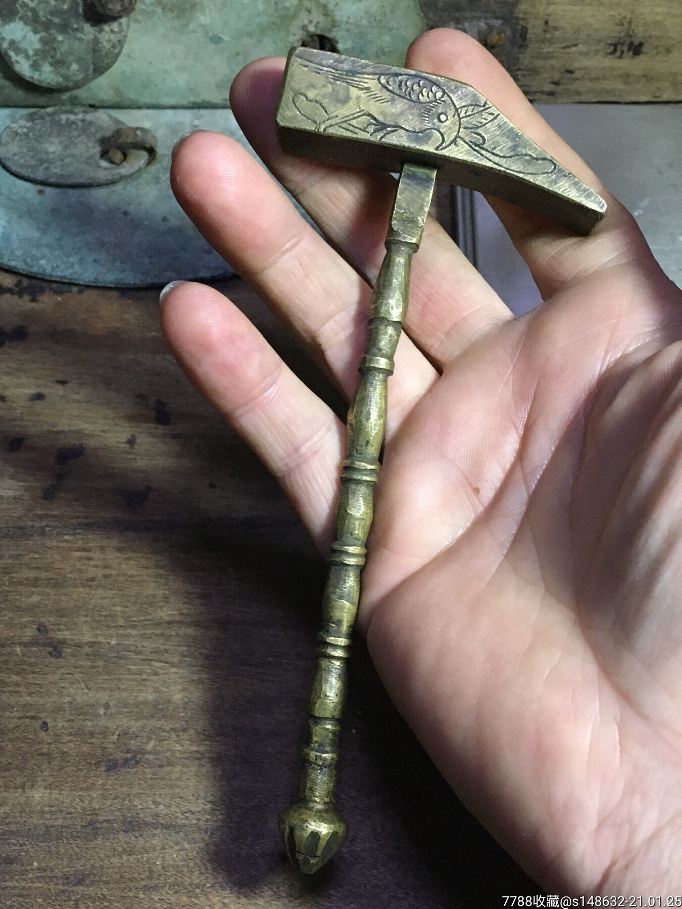 手工刻花小铜锤_铜杂件_图片鉴赏_收藏价格_7788铜器收藏