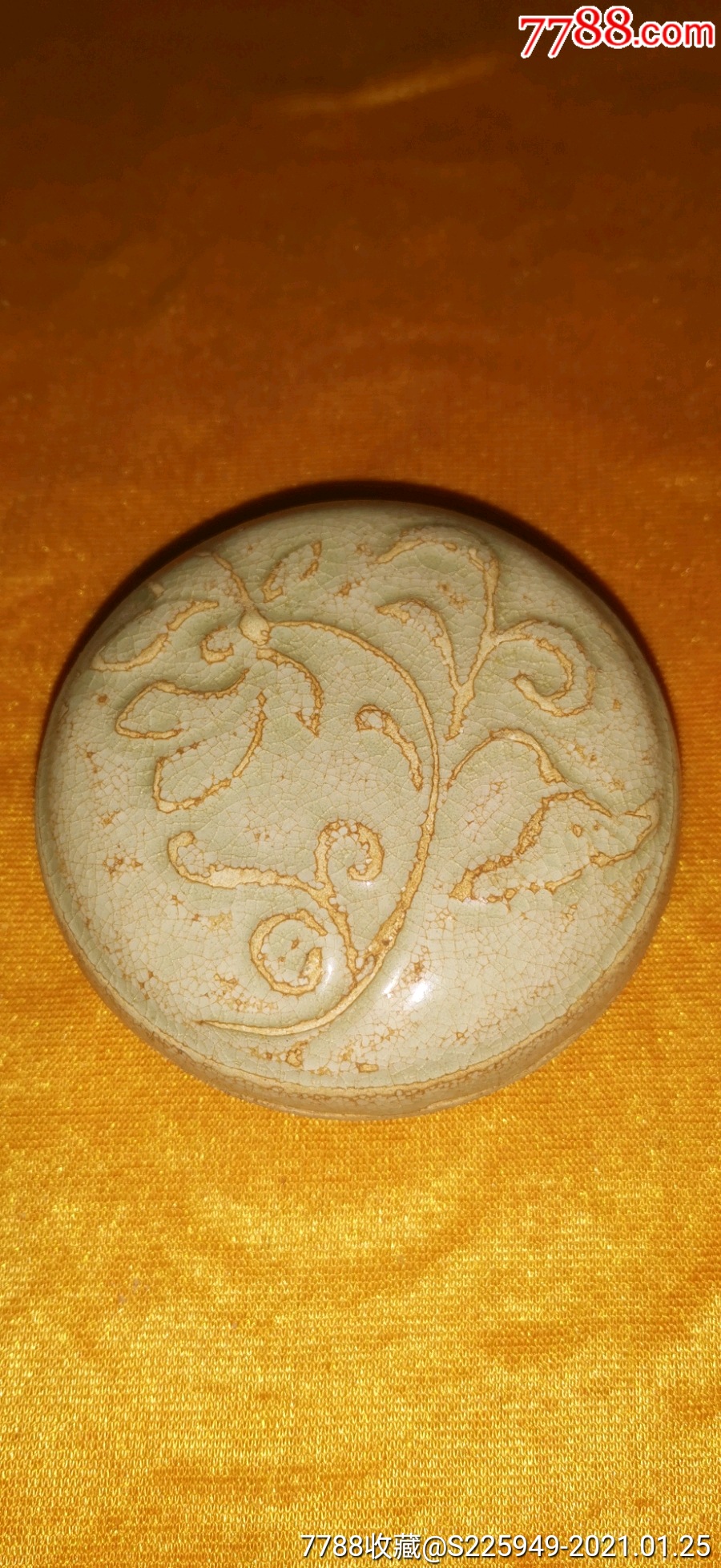 开片越窑粉盒_青瓷/秘色瓷_古瓷影【7788收藏__收藏热线】