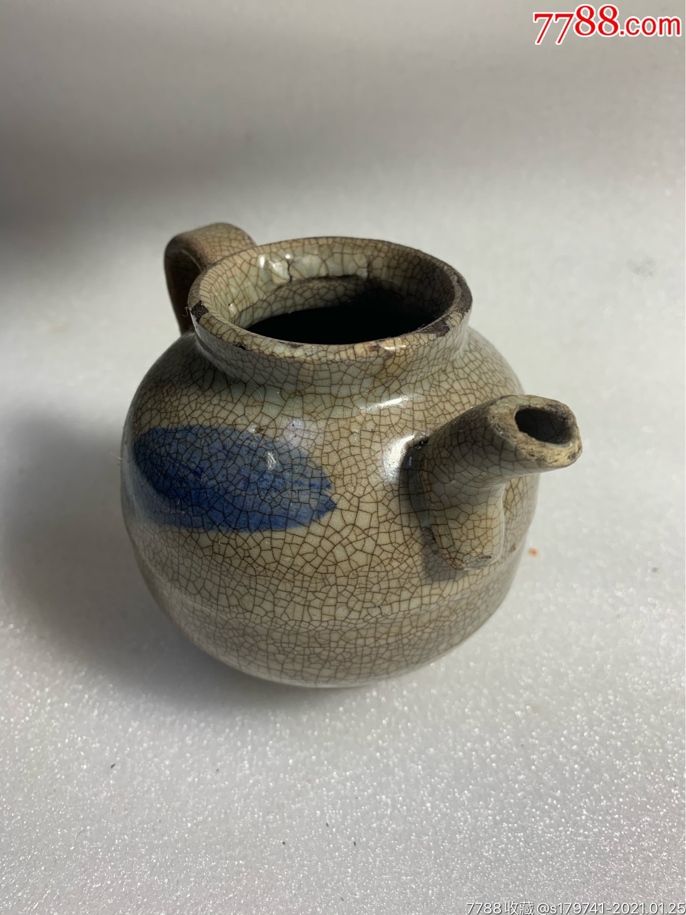 明代-青花-哥釉罐