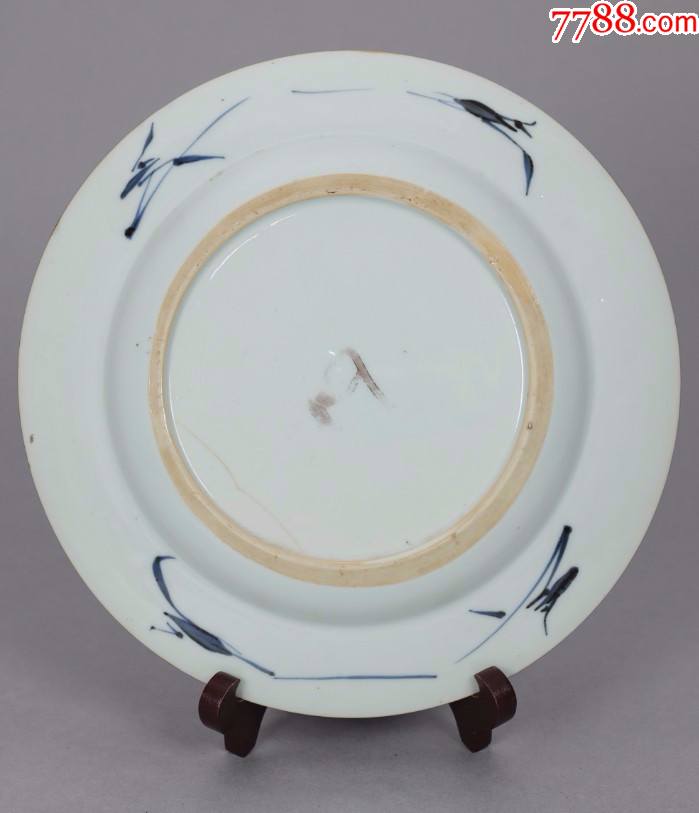 小重器:【发色一流】清康熙青花矾红描金洞石花卉纹折沿大盘