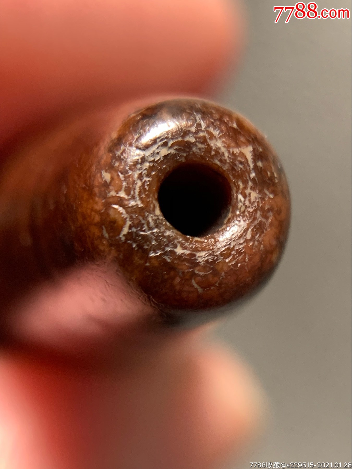 象雄带朱砂莲花断天珠43*13毫米-天珠-7788收藏