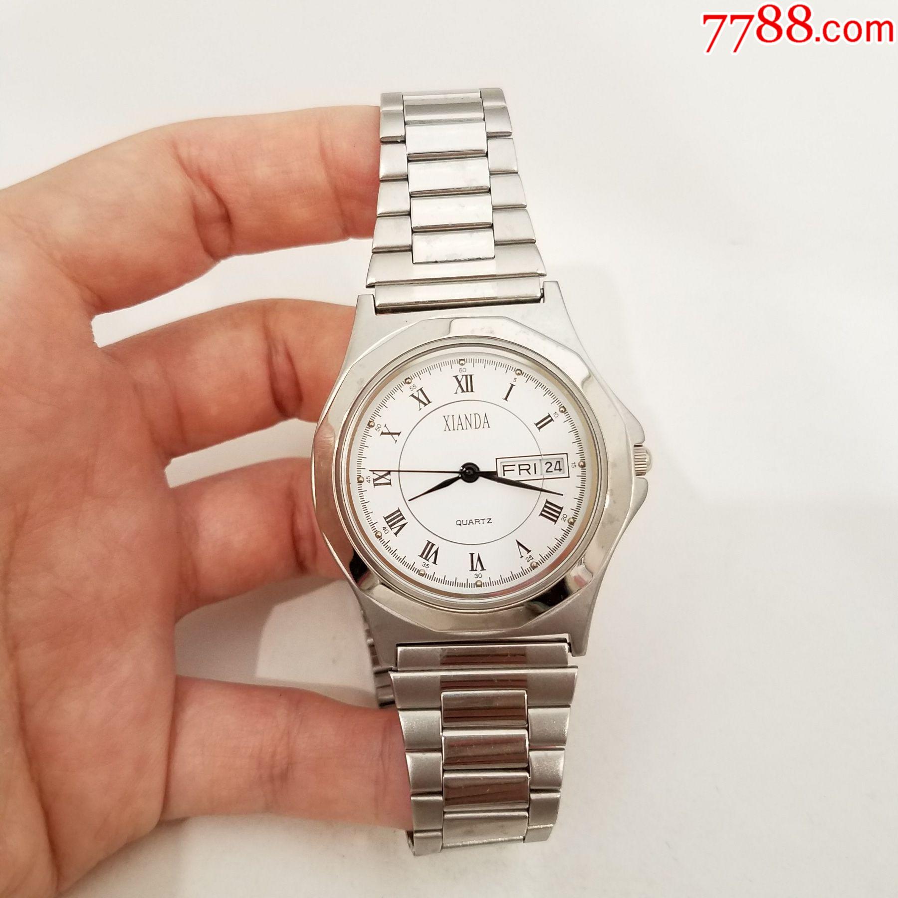 先达xianda电子男表【复古罗马刻度】【走时正常,日历好使】-手表