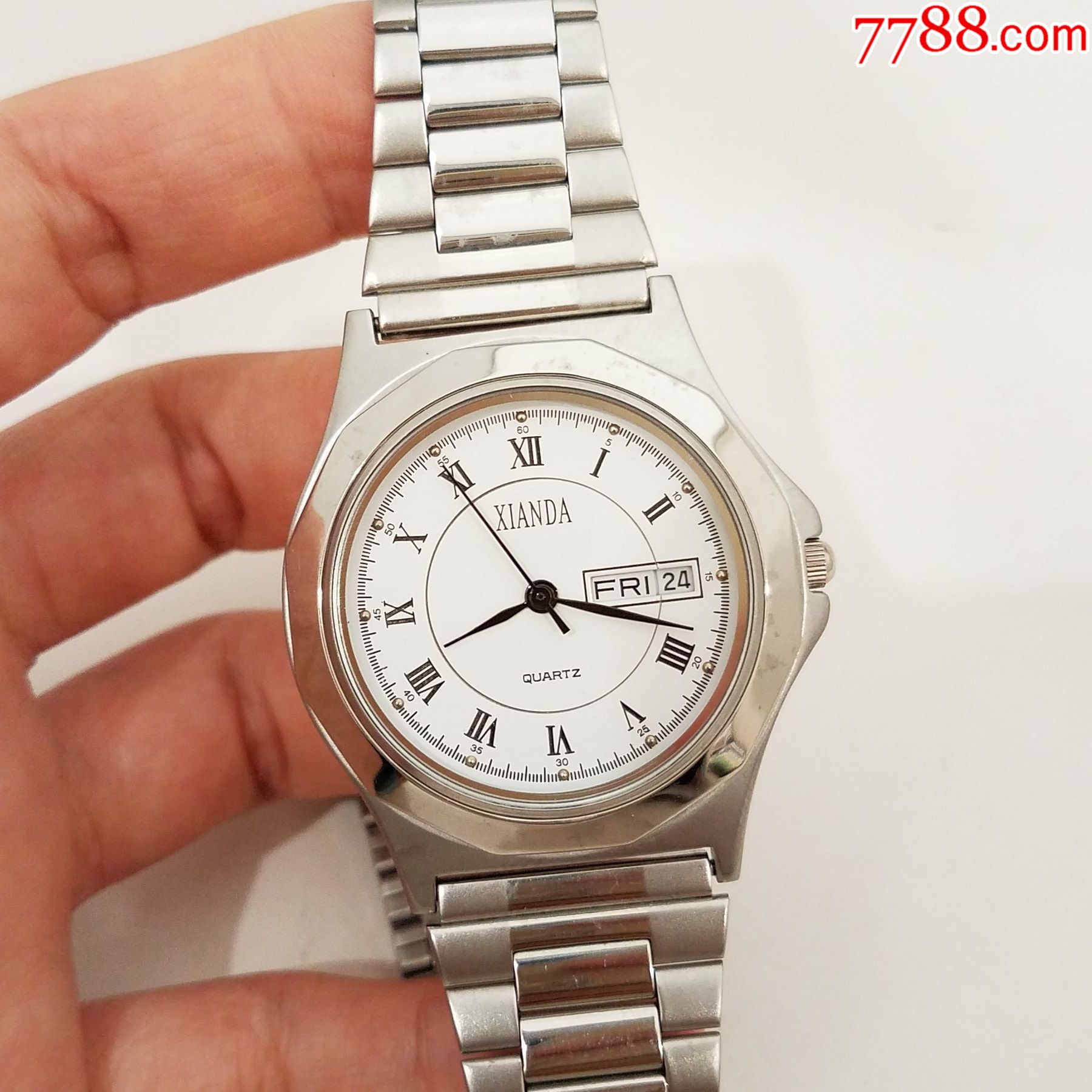 先达xianda电子男表【复古罗马刻度】【走时正常,日历好使】-手表