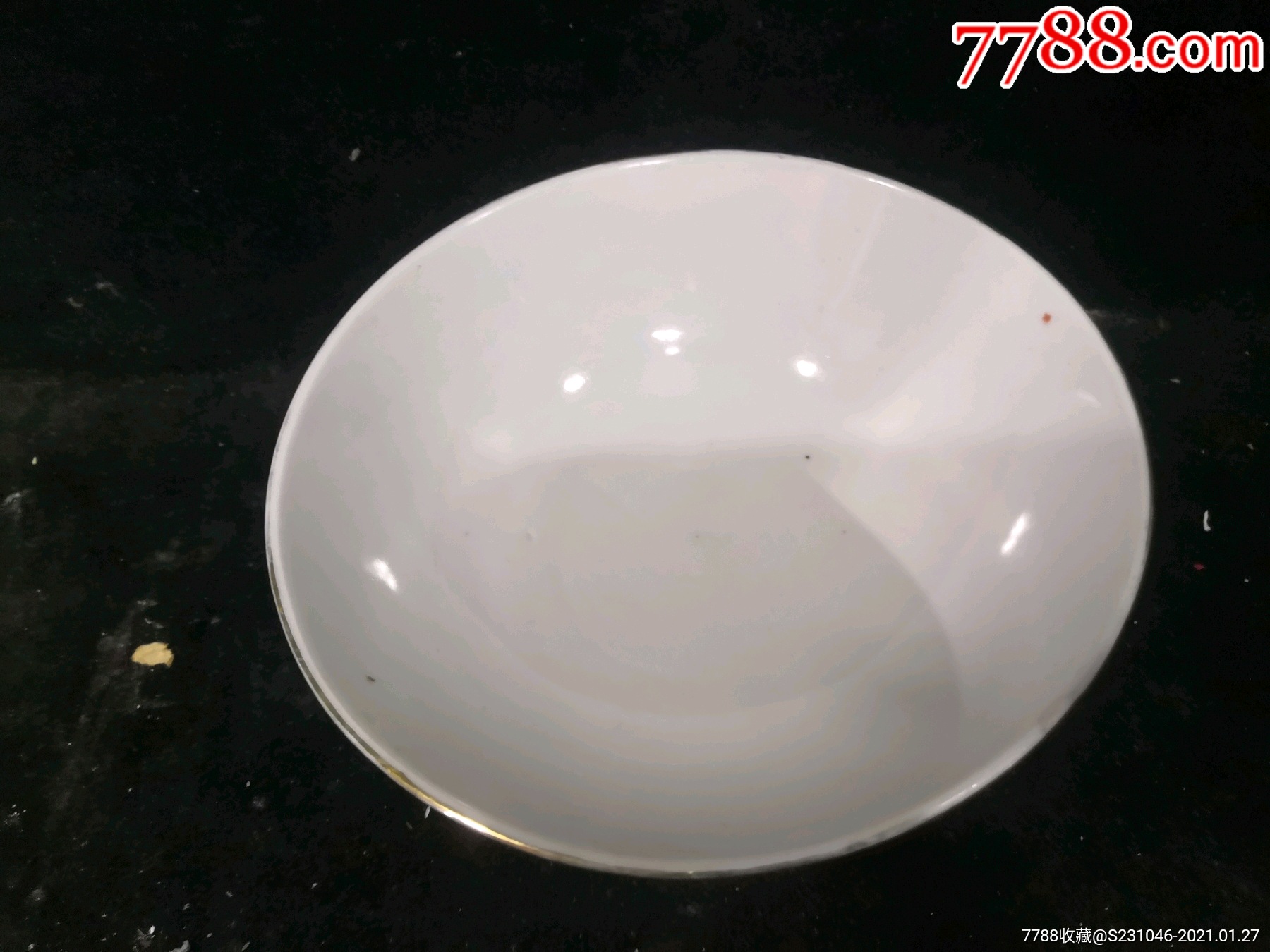 60年代红星瓷厂全手绘粉彩描金花卉二号碗