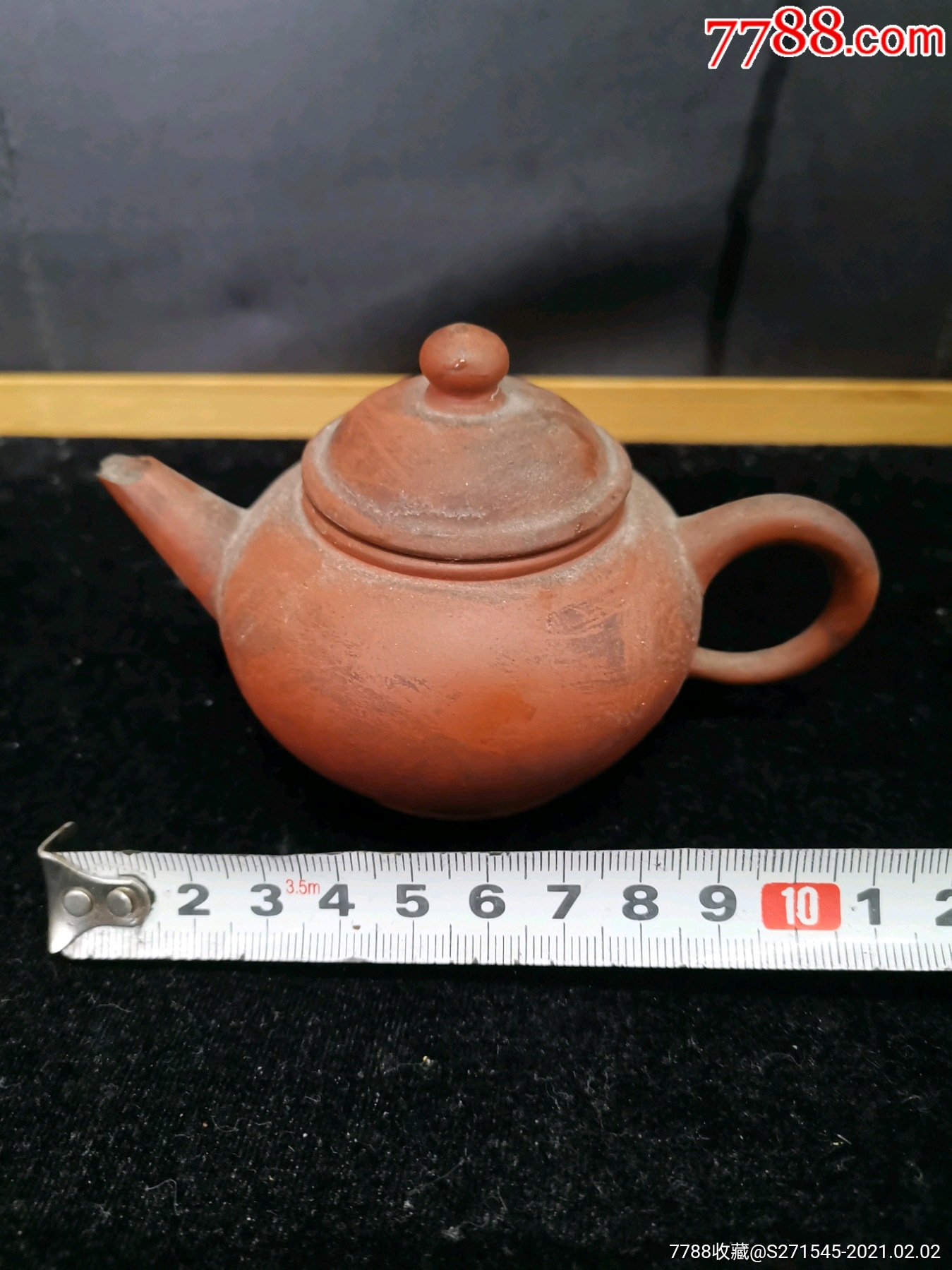 60年代仿清中叶名家惠孟臣水平壶-紫砂壶-7788陶瓷