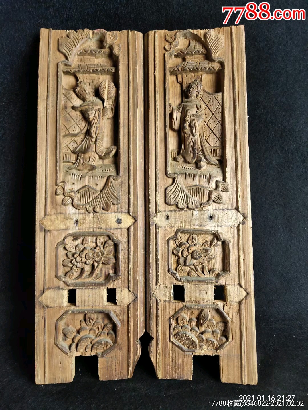 浮雕人物老木雕花板古董老家具构件古玩民俗老物件