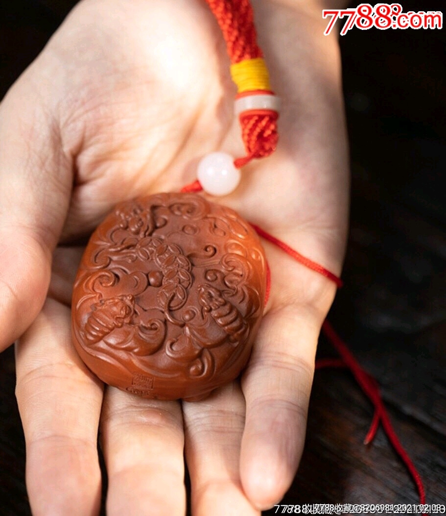 紫砂手工蝙蝠手把件摆件把玩挂件