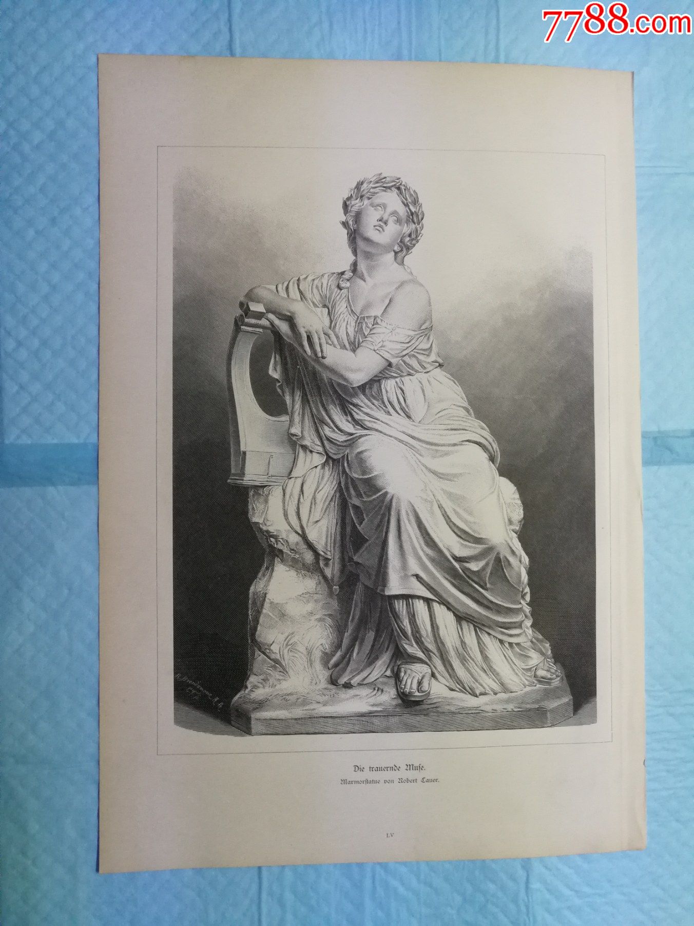 经典名画1880年木版画雕塑女神缪斯41275厘米