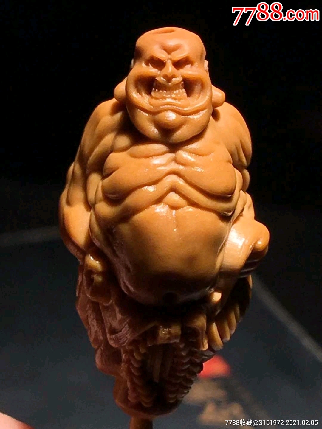 橄榄核雕肌肉恶僧单粒挂件